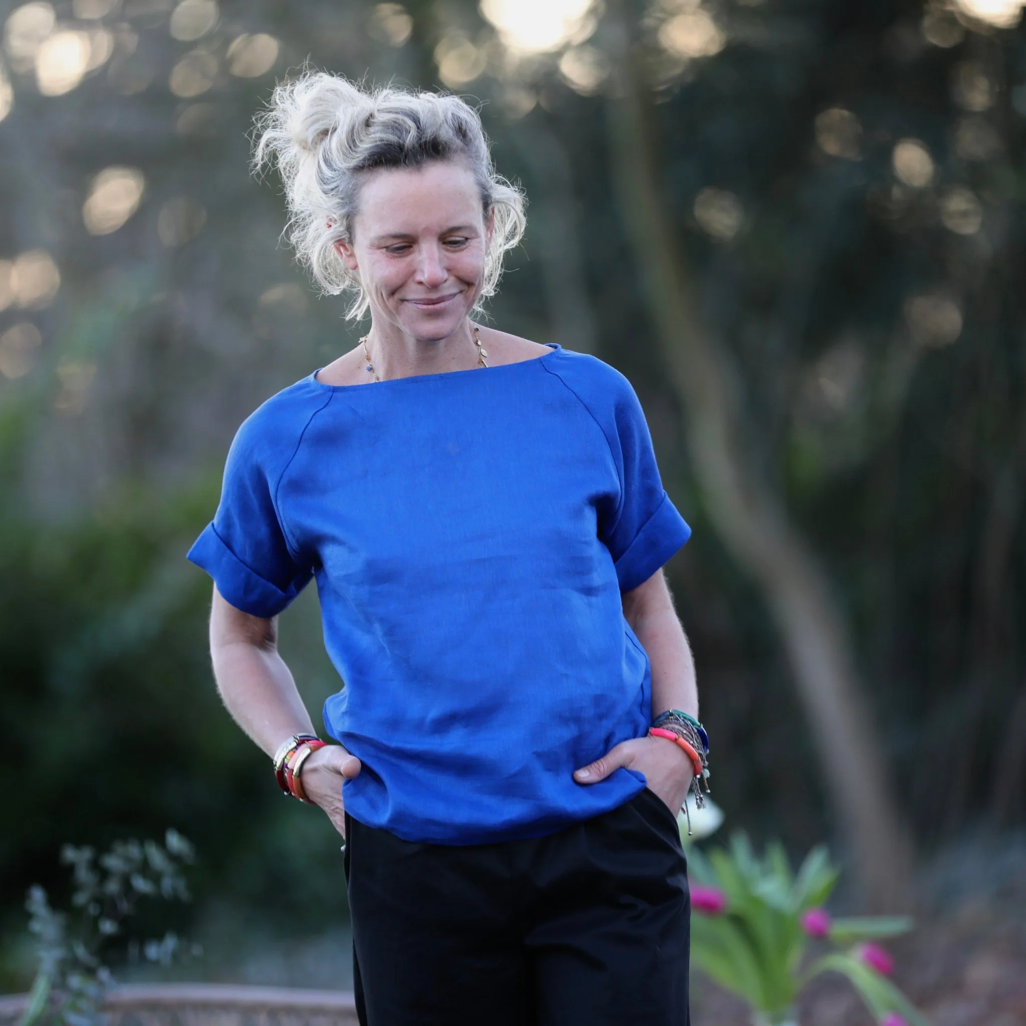 Blouse Romy – Lin bleu majorelle - Image 8