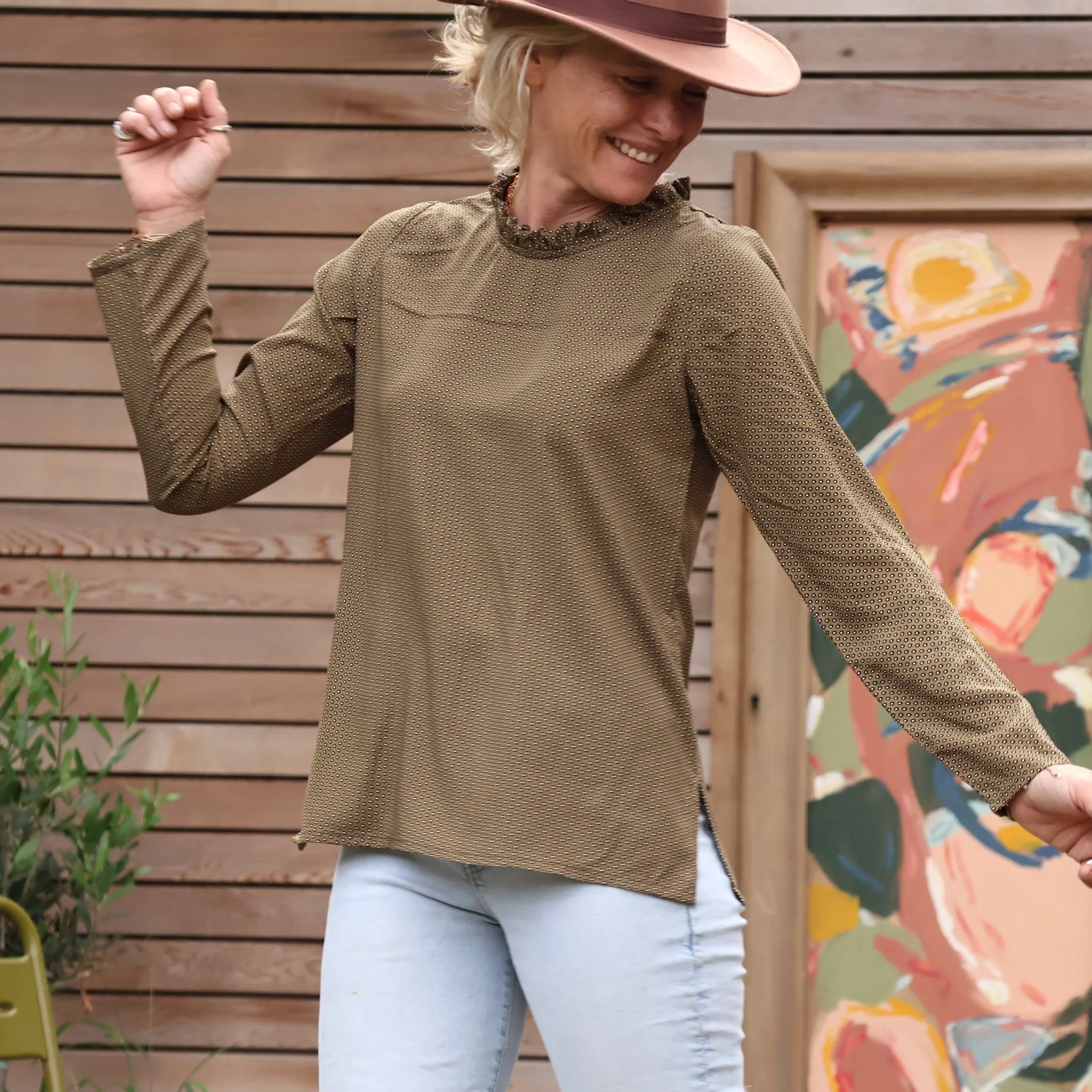 Blouse Tara - viscose imprimée gouttelettes