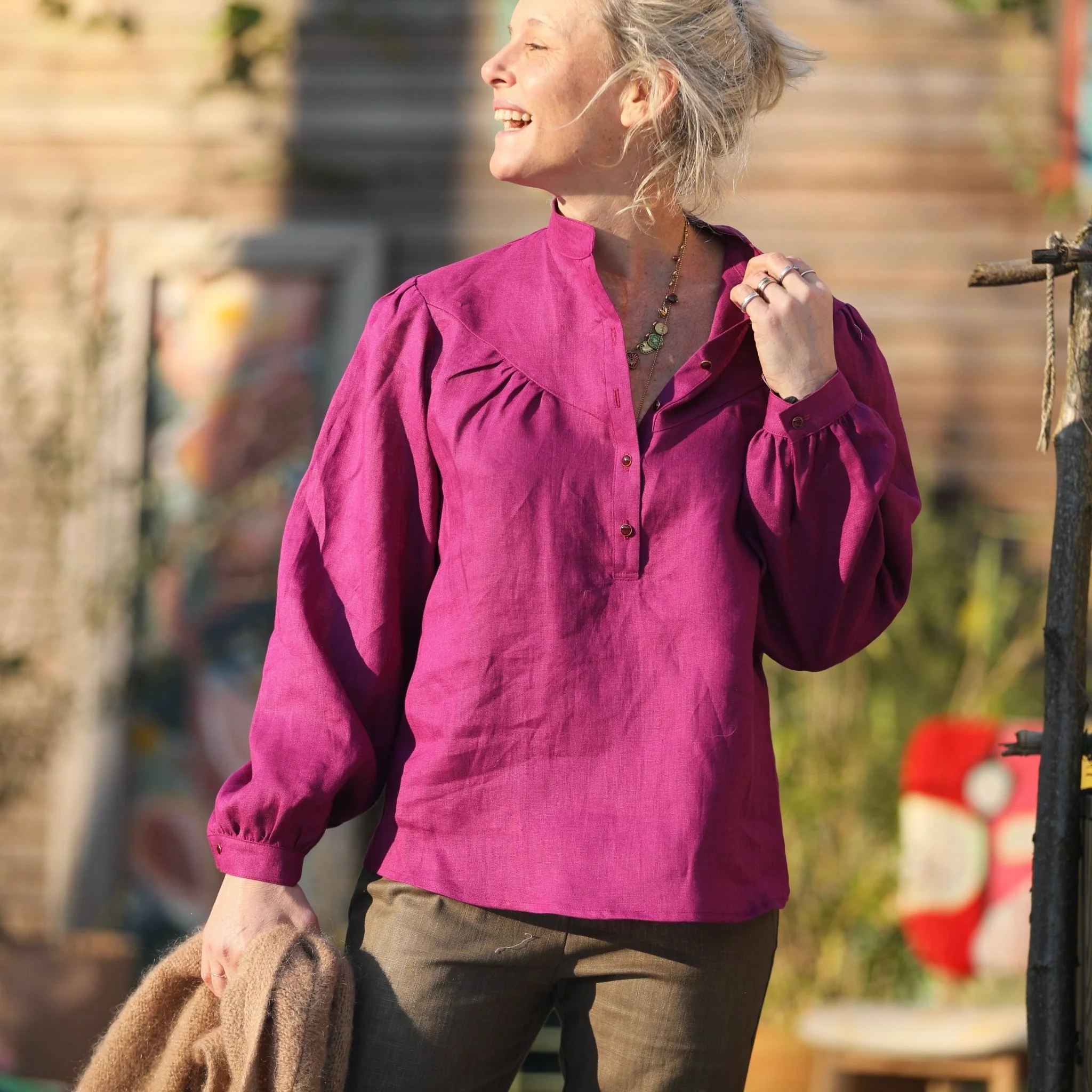 Blouse Thémis - lin bougainvillier - Image 3