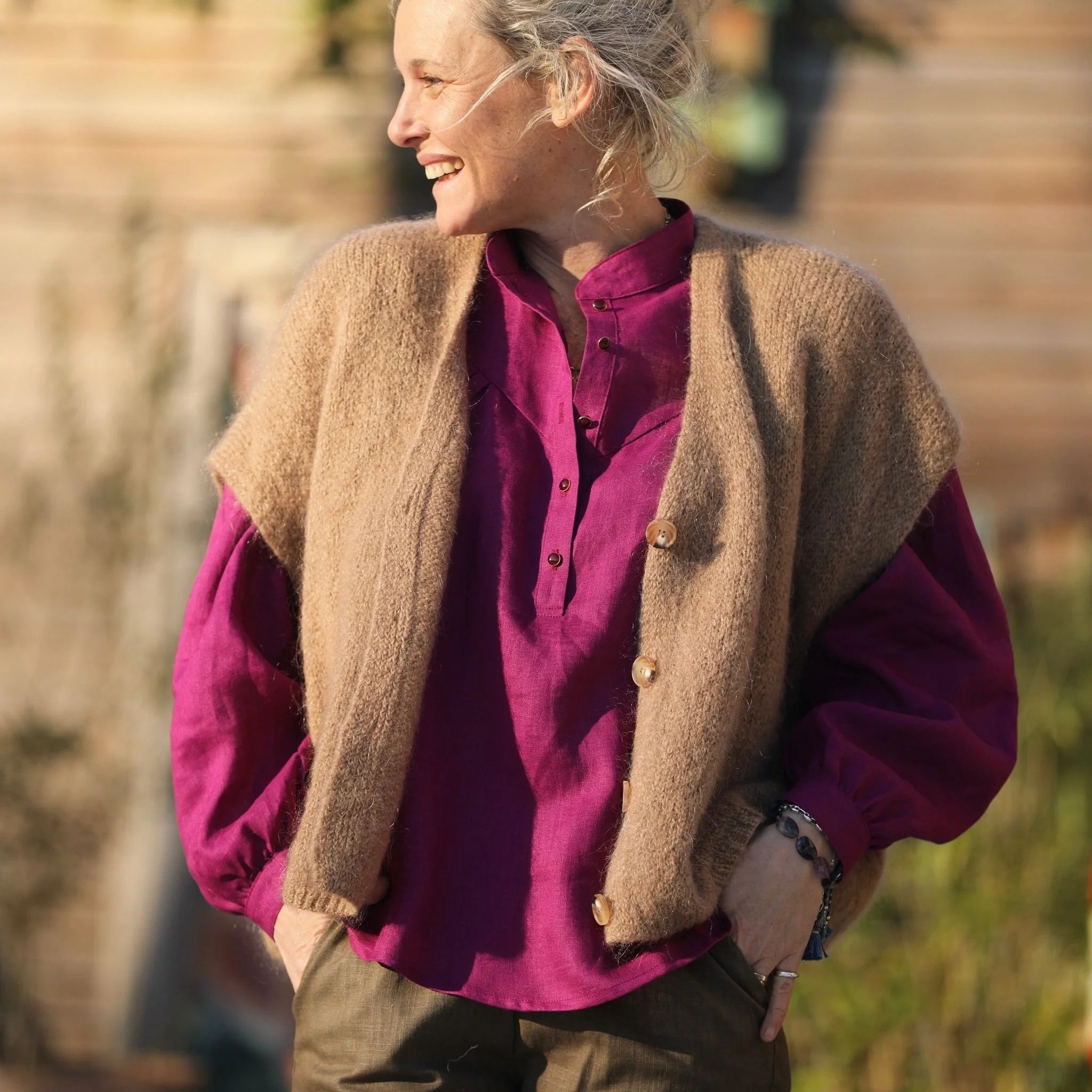 Blouse Thémis - lin bougainvillier - Image 6