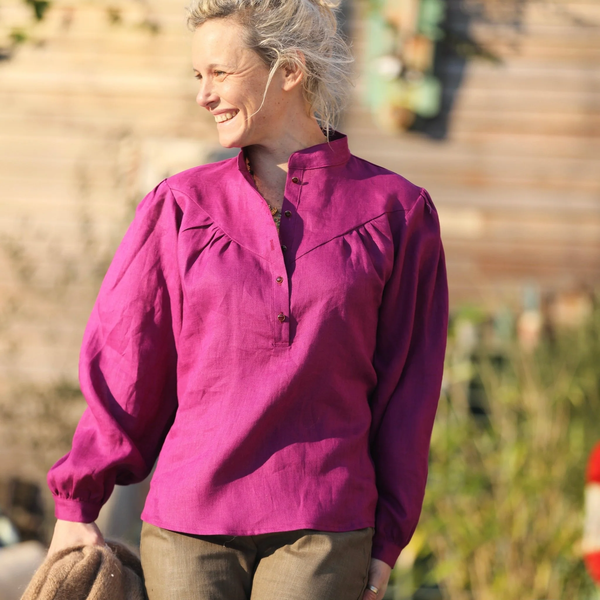 Blouse Thémis - lin bougainvillier - Image 8