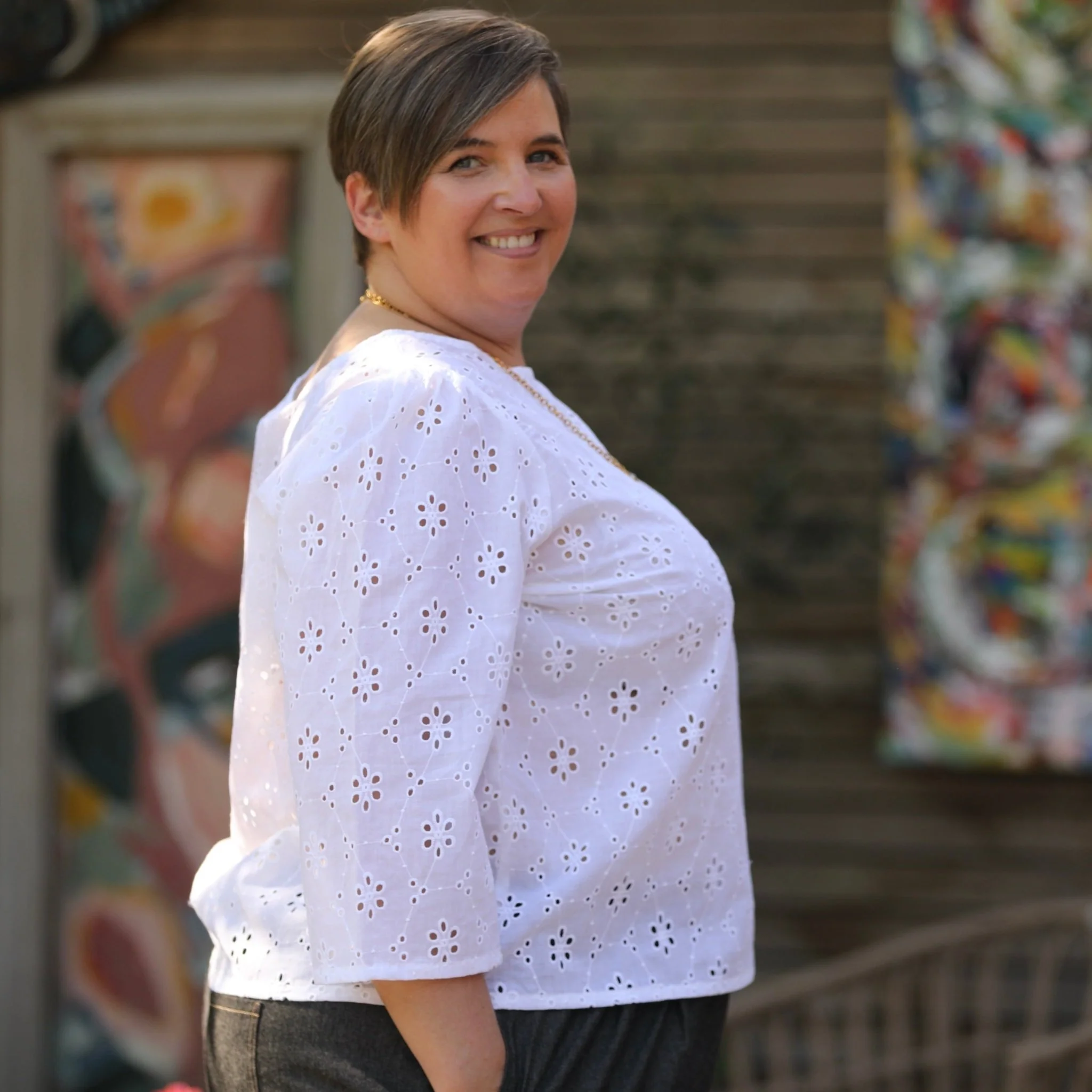 Blouse Toscane - lin blanc - Image 8