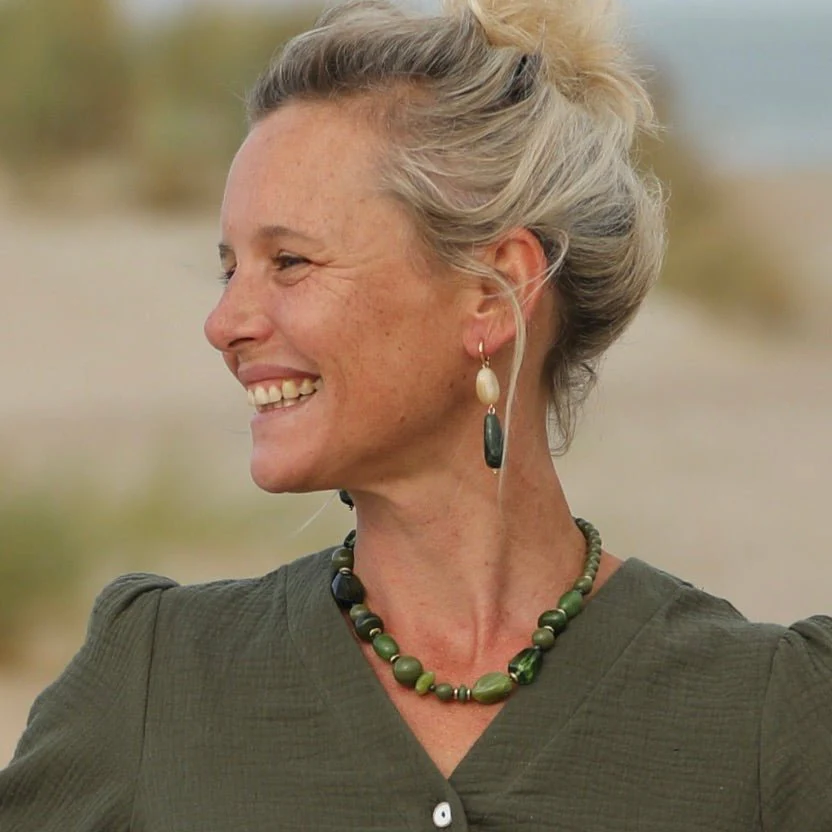 Boucles d’oreilles Abysse – vert profond/doré