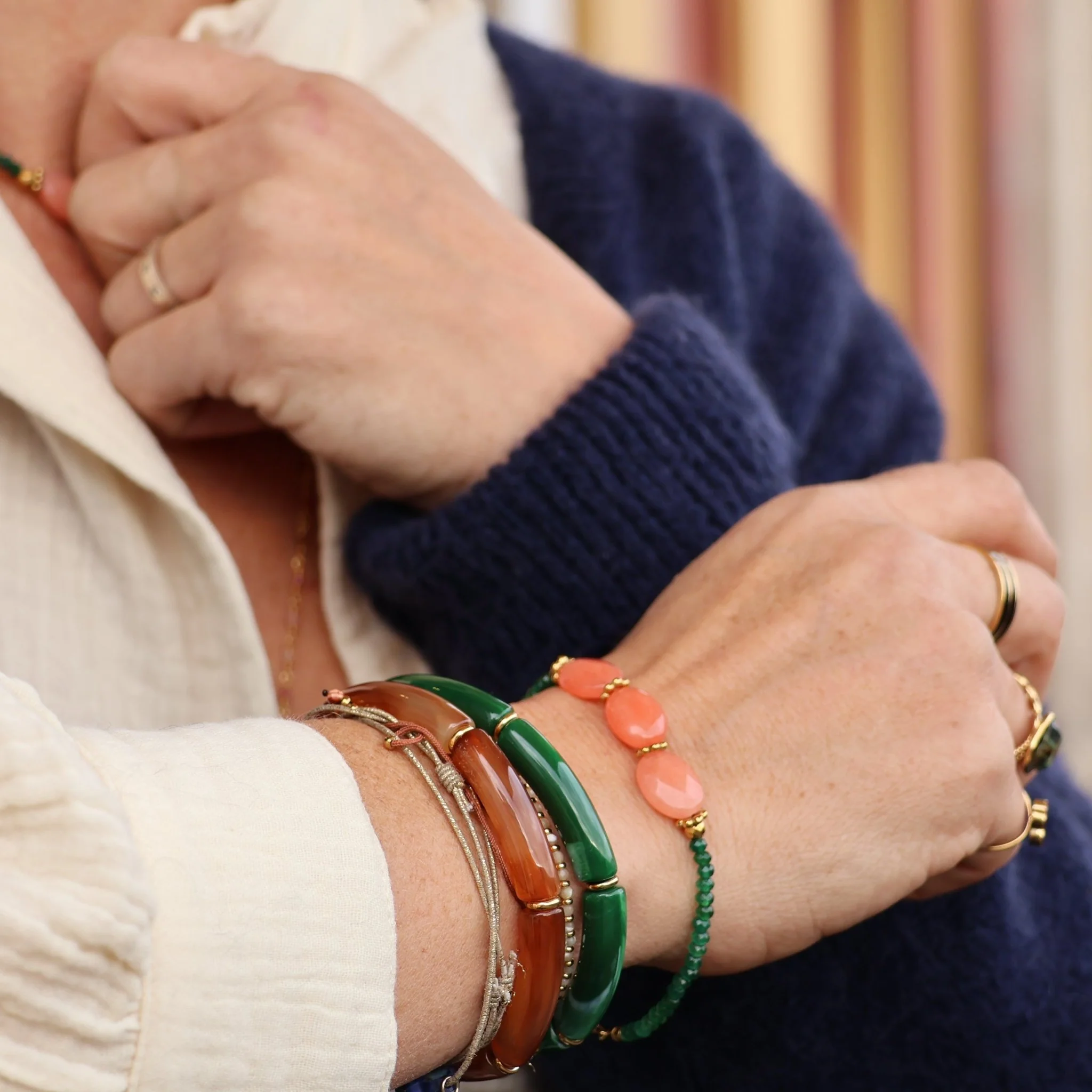 Bracelet Épine vert-corail - Image 6