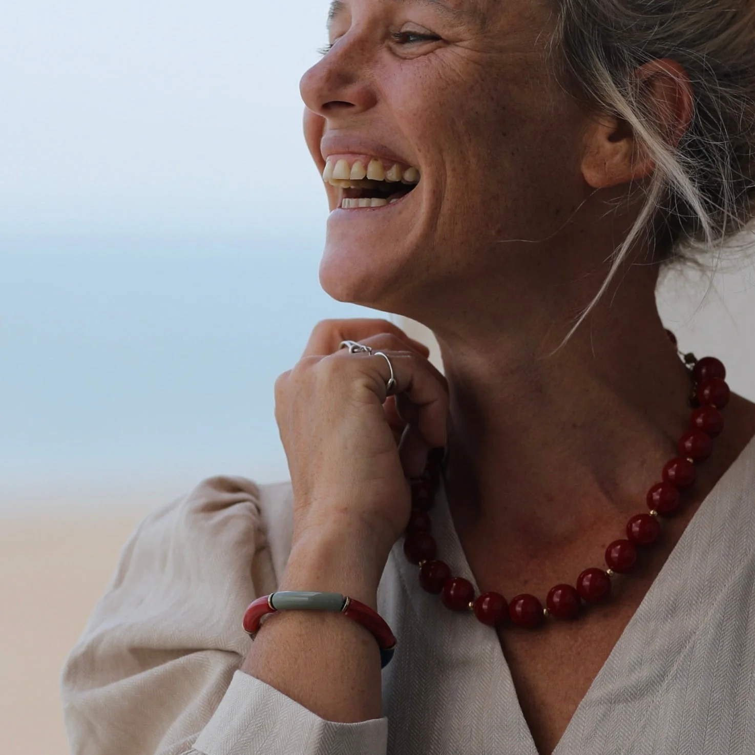 Bracelet Halo – Rouge, Bleu & vert de gris - Image 3