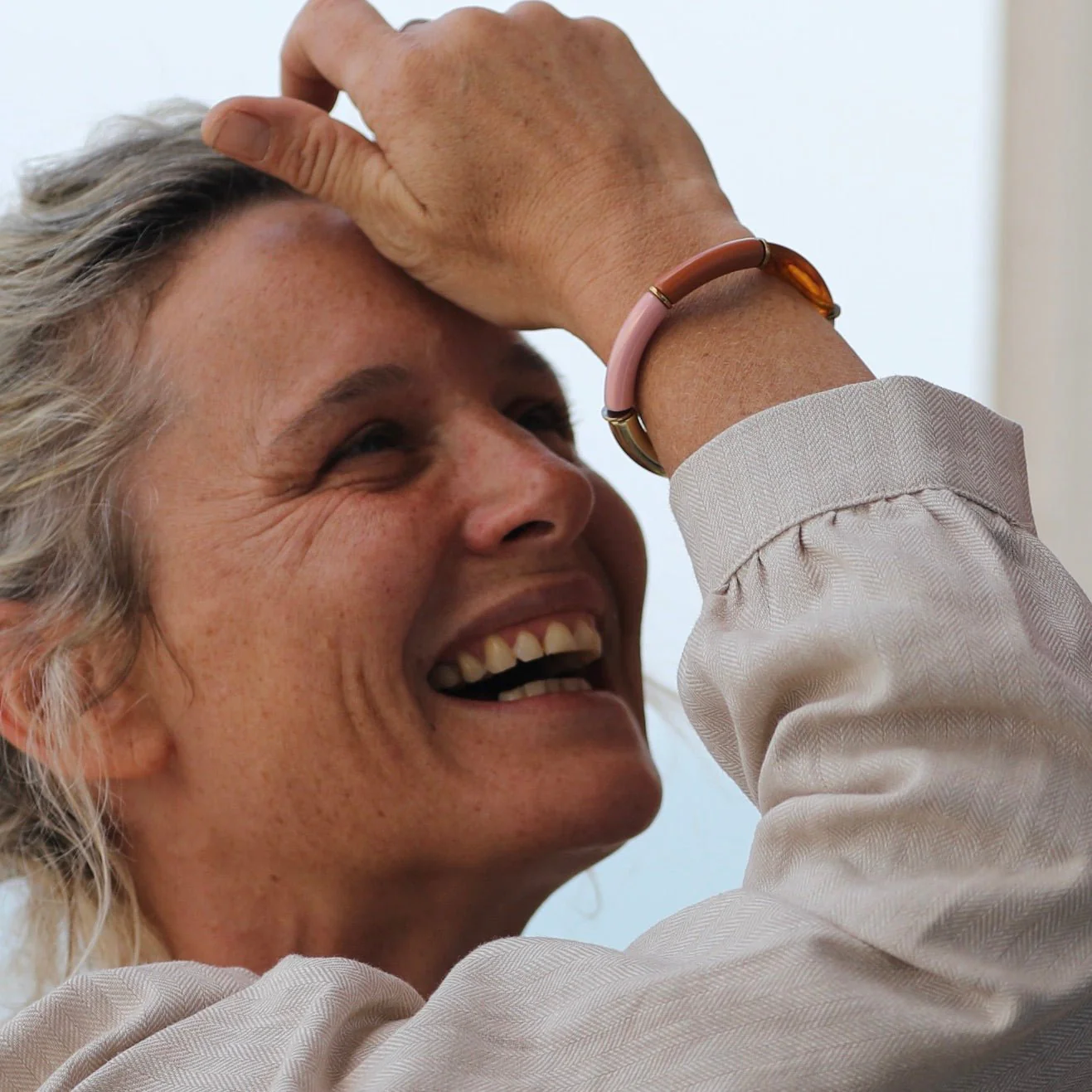 Bracelet Halo – Rose boisé, camel & Écaille doré - Image 14
