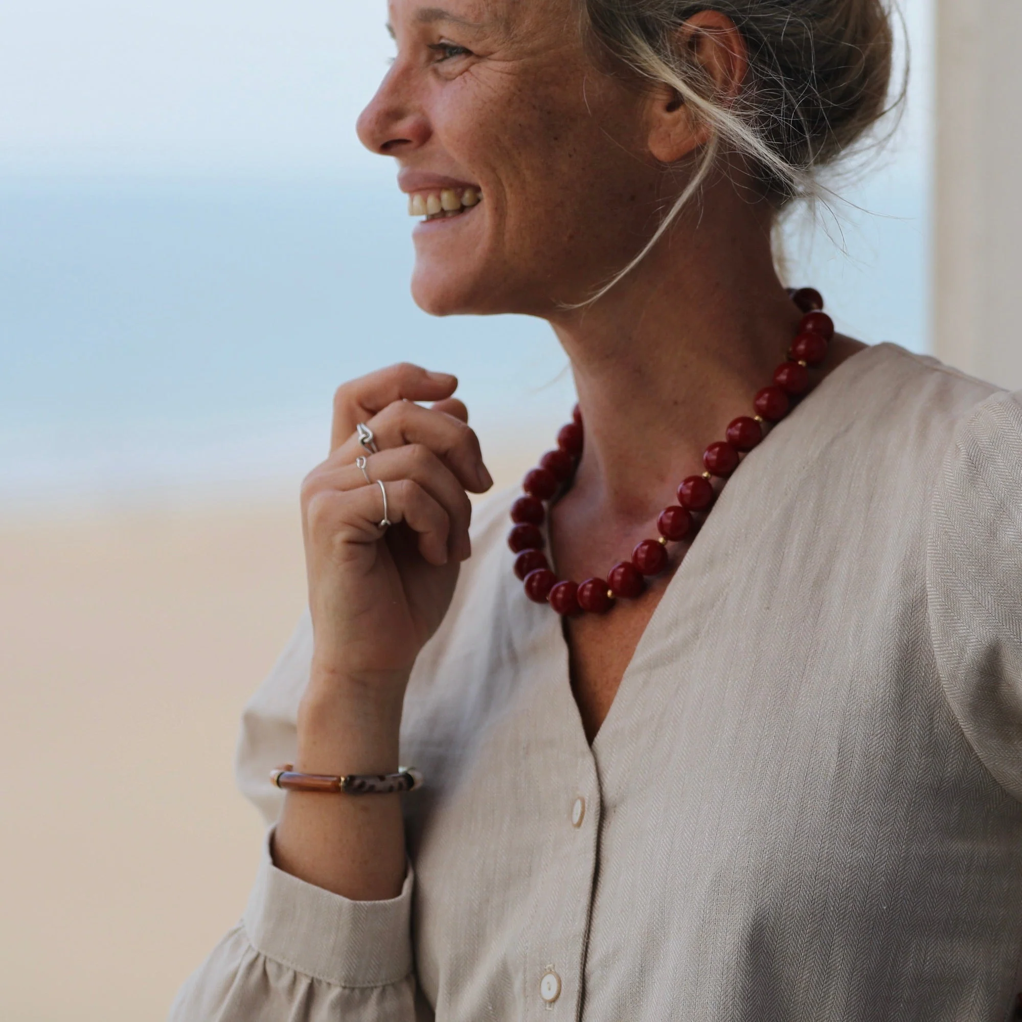 Bracelet Halo – Rose boisé, camel & Écaille doré - Image 15