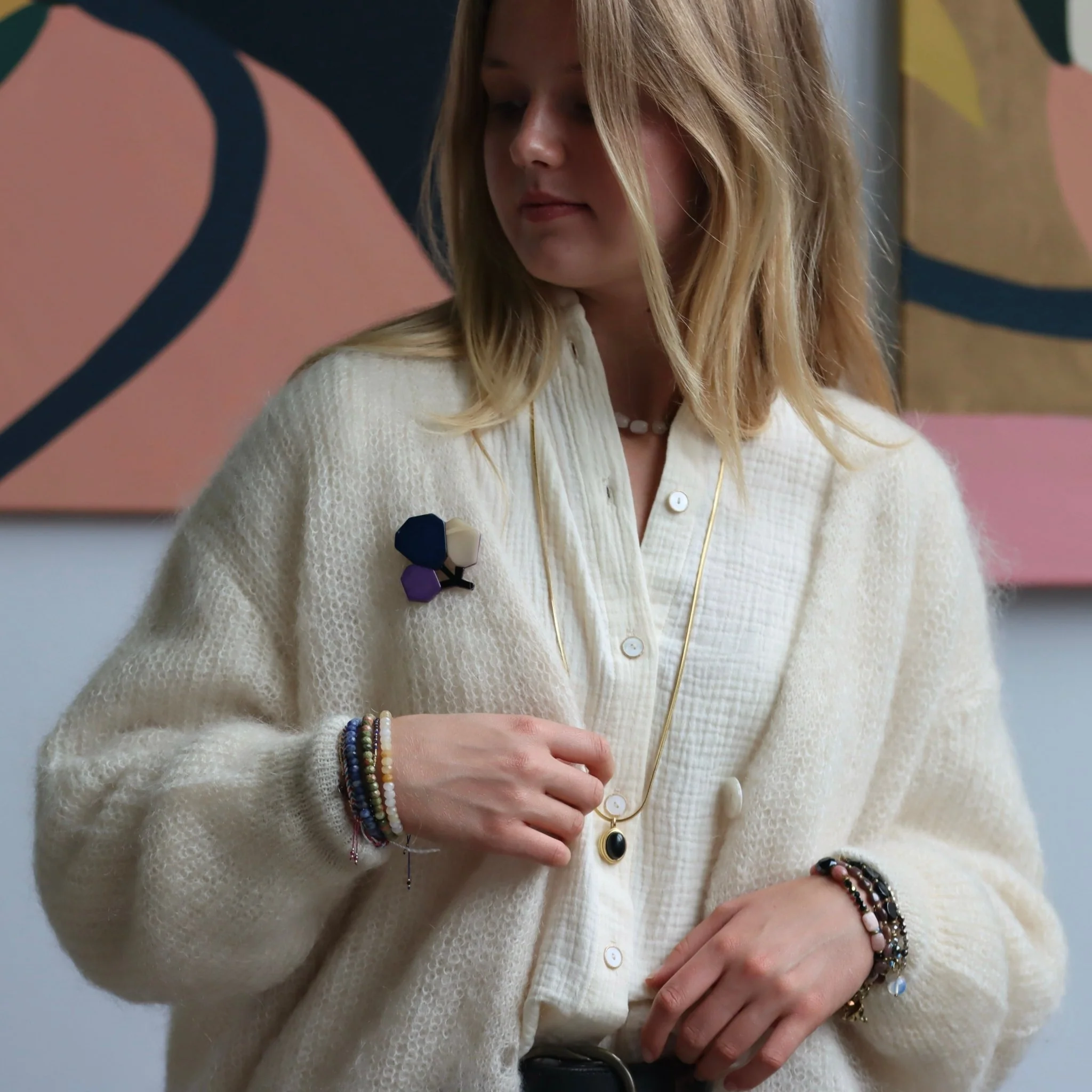 Broche Bouquet prune - Image 4