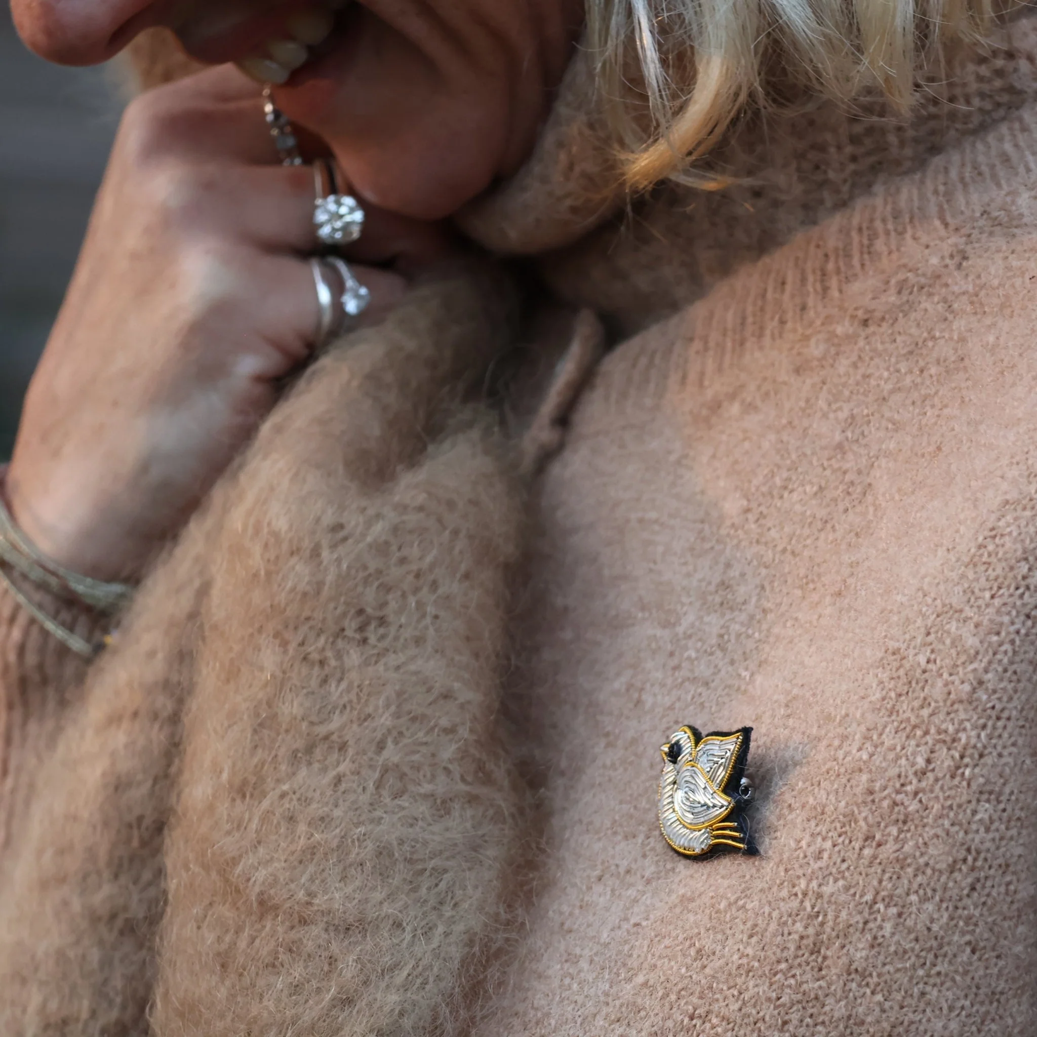 Broche brodée moineau - Image 8