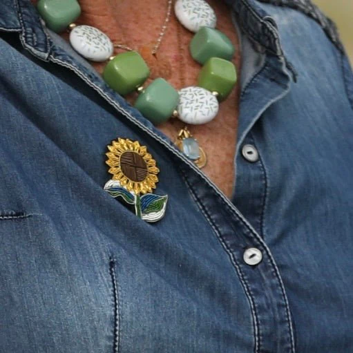 Broche Tournesol brodée - Image 2