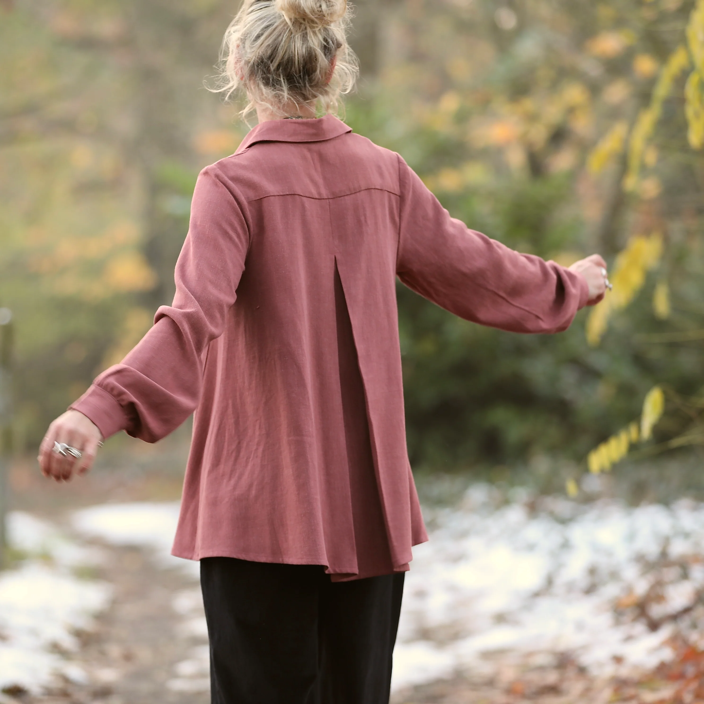 Chemise Caroline - Viscose/Lin Rose boisé - Image 5