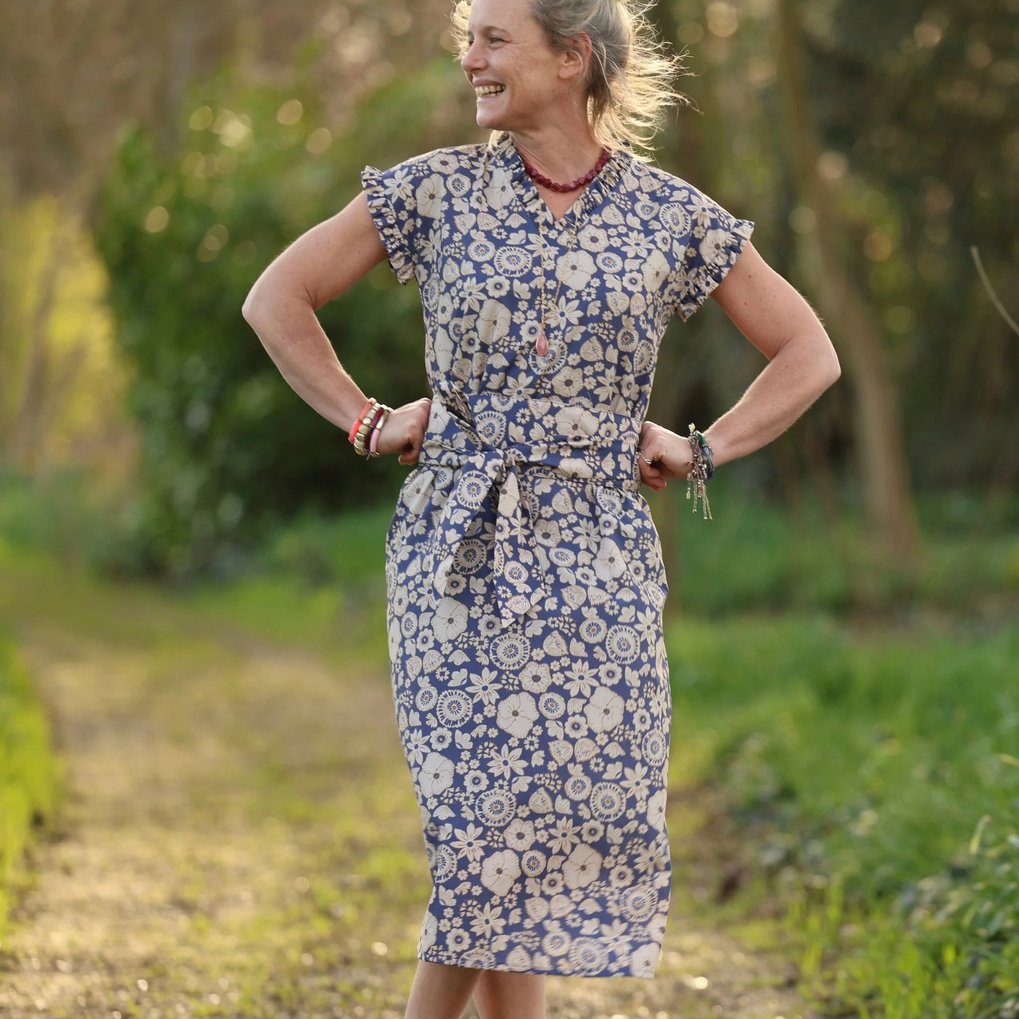Ceinture Anita -Coton “Jardin Indigo”
