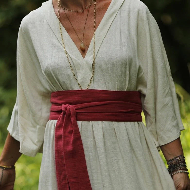 Ceinture Anita - Double gaze de coton fraise - Image 2