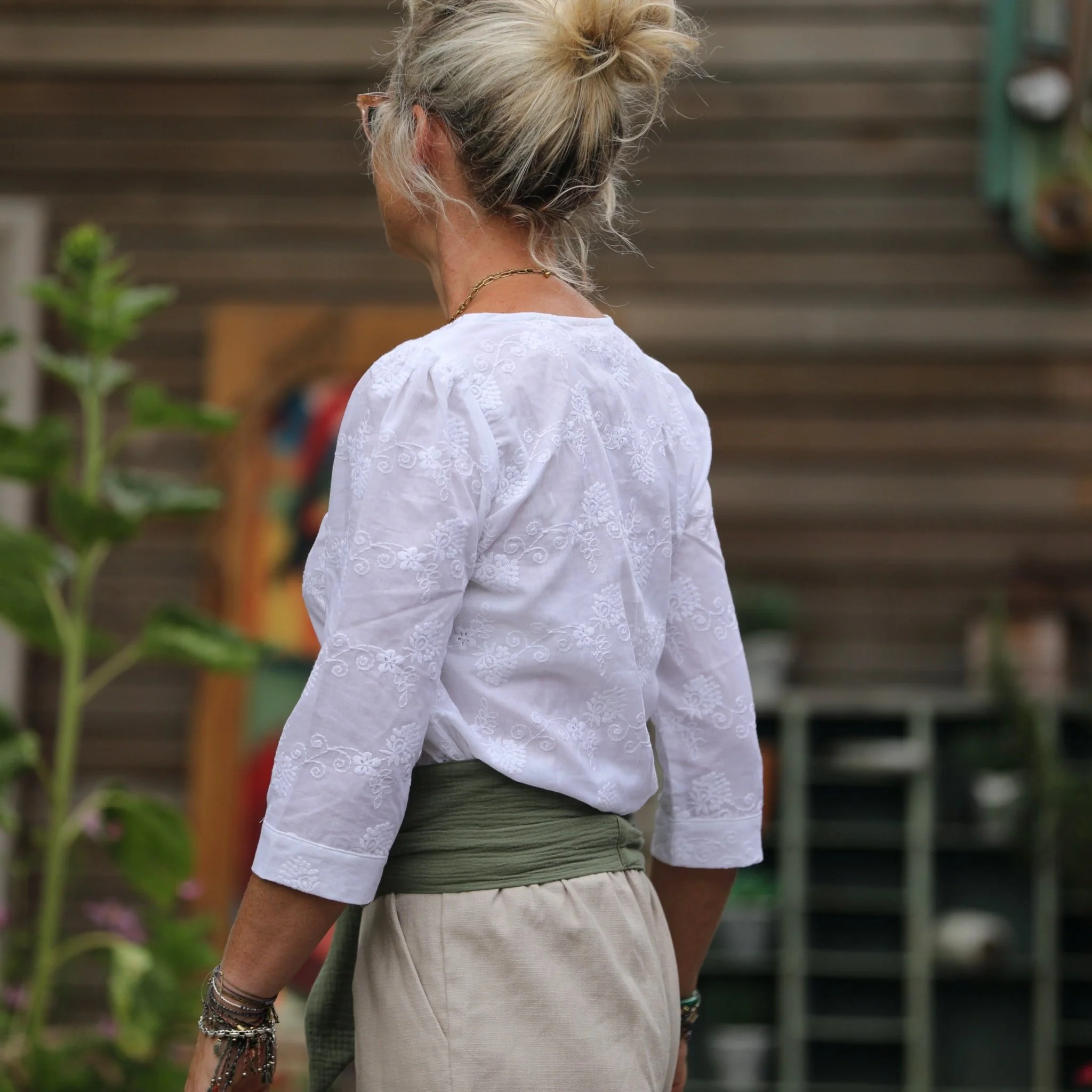 Ceinture Anita Double gaze de coton kaki - Image 3