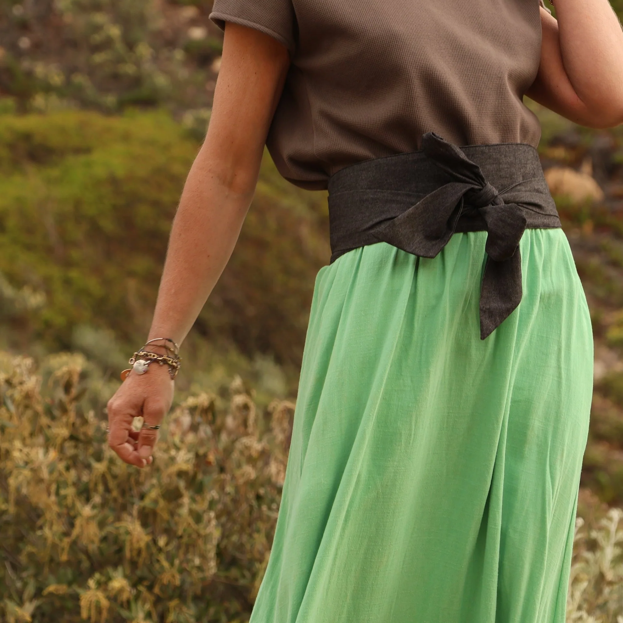 Ceinture Anita en jean de coton noir India - Image 5