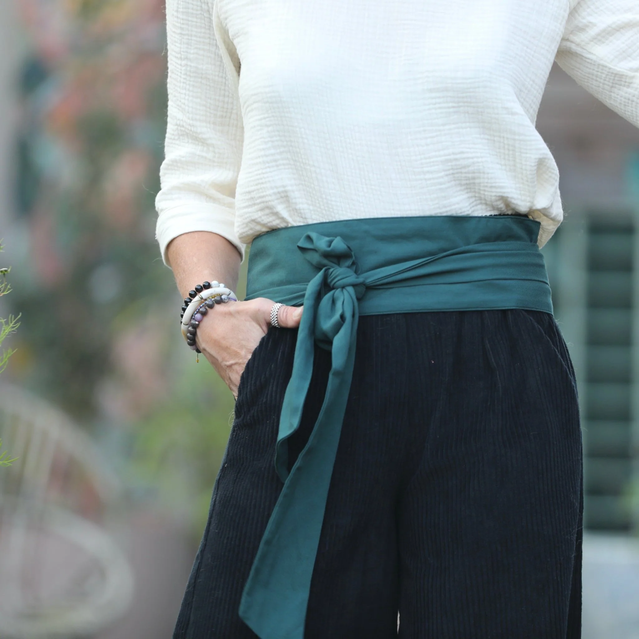 Ceinture Anita - viscose vert anglais