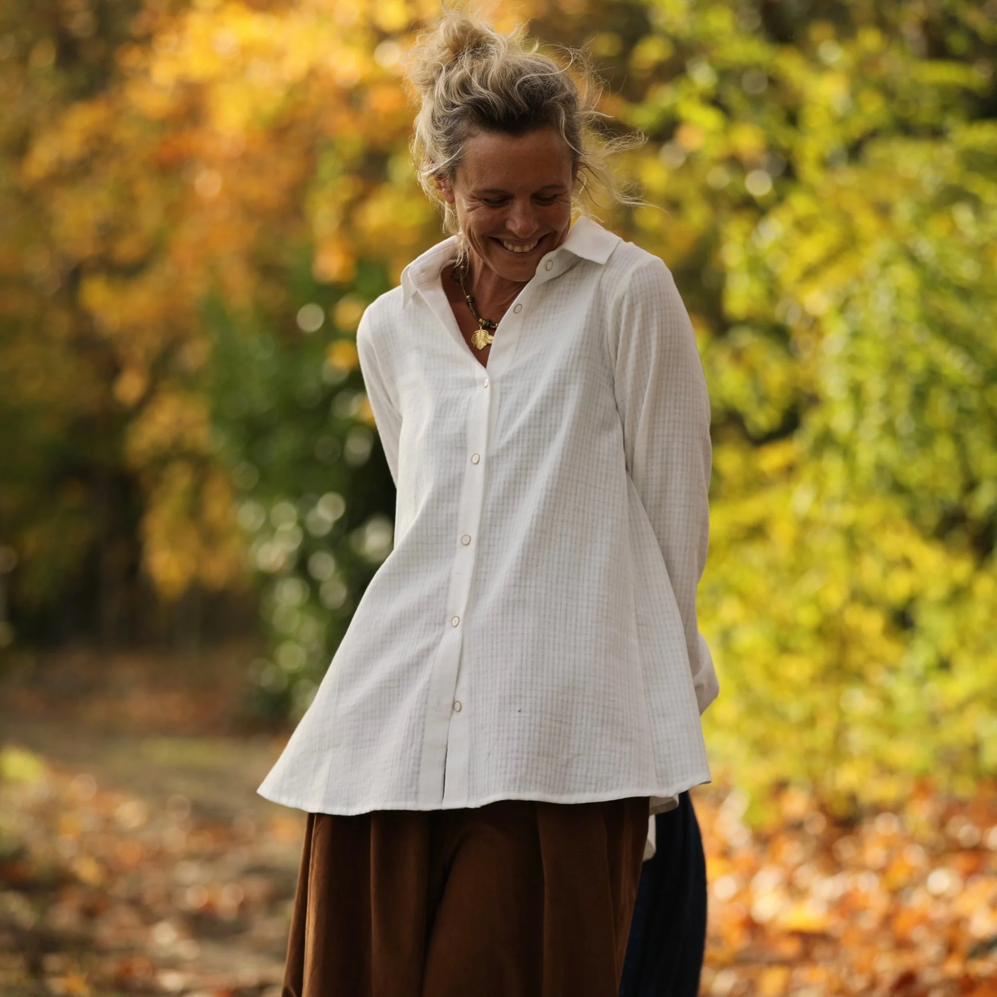 Chemise Caroline - bel armuré blanc - Image 13