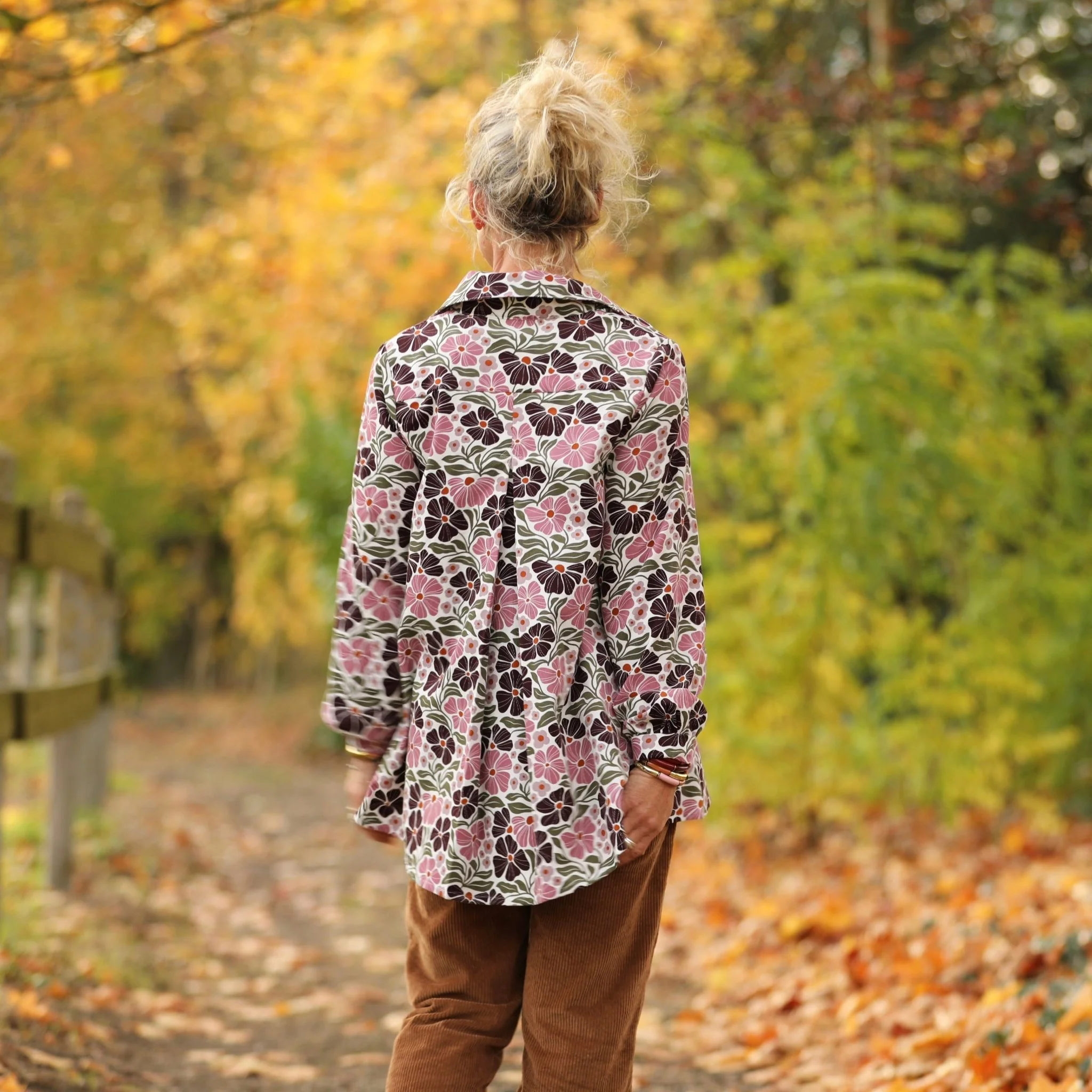 Chemise Caroline - Velours milleraies fleuri Rosea - Image 6