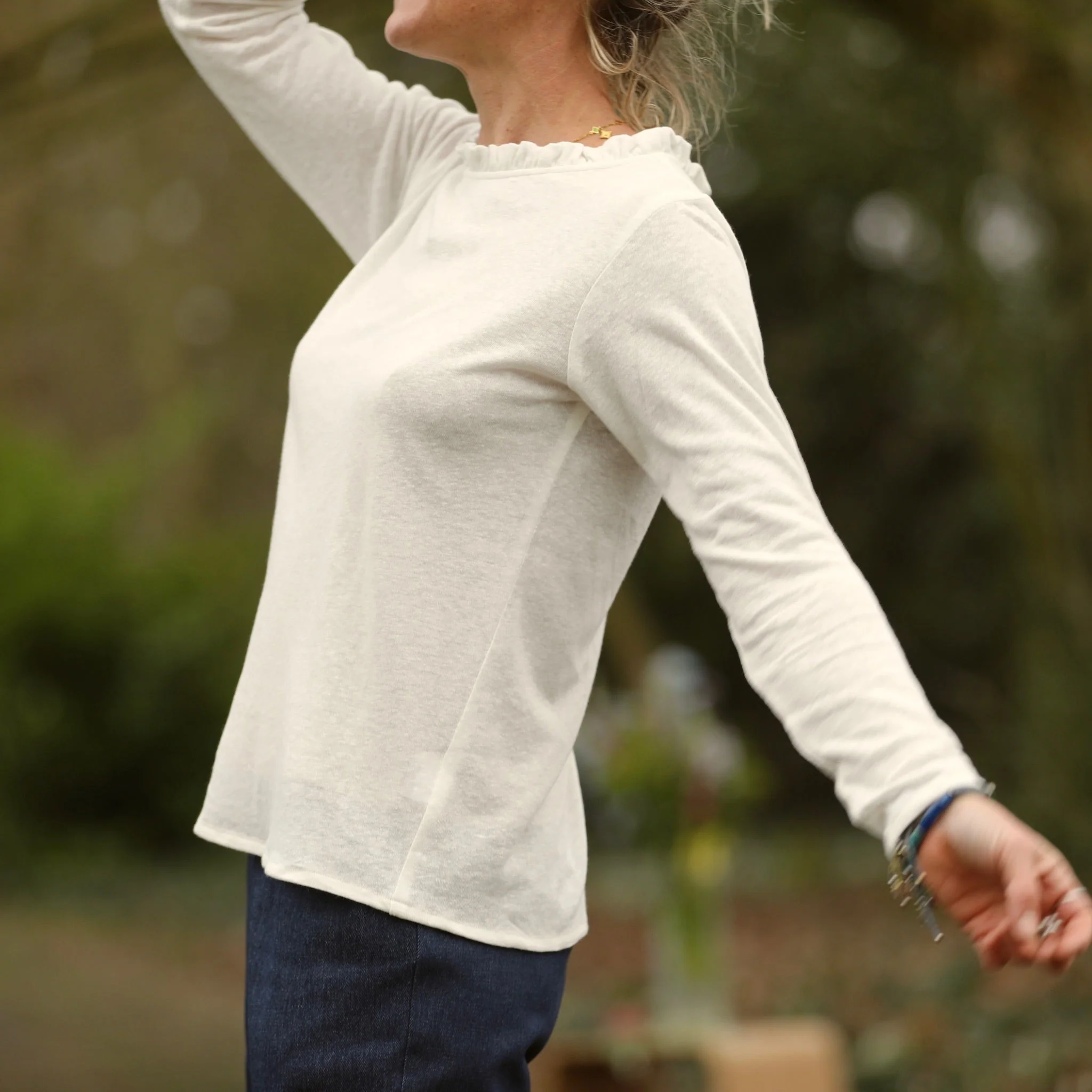 Blouse Clarisse - Viscose/lin blanc - Image 3