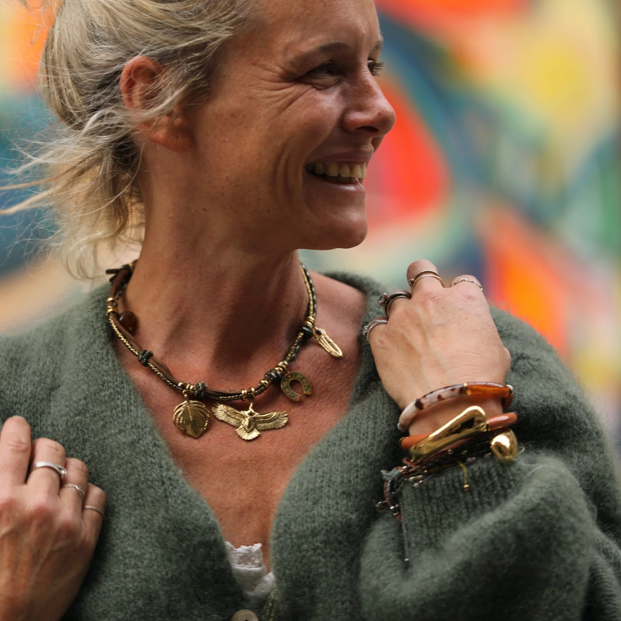 Collier Solstice – Grigris dorés