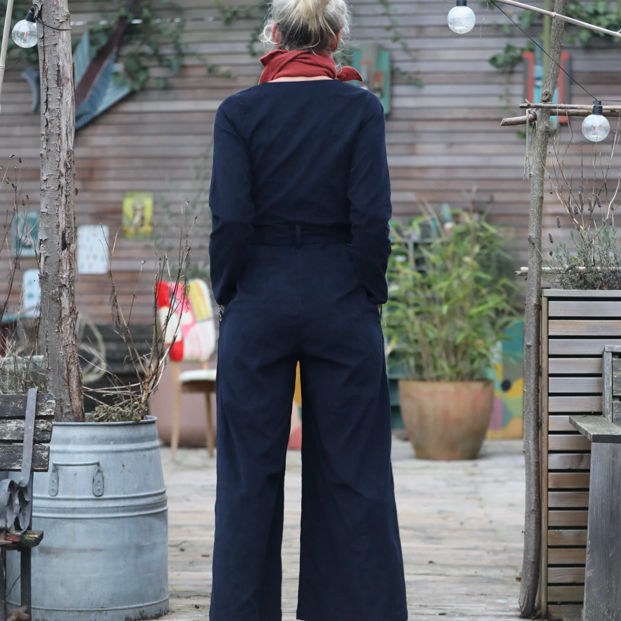 Combinaison Perla - velours milleraies bleu marine - Image 4