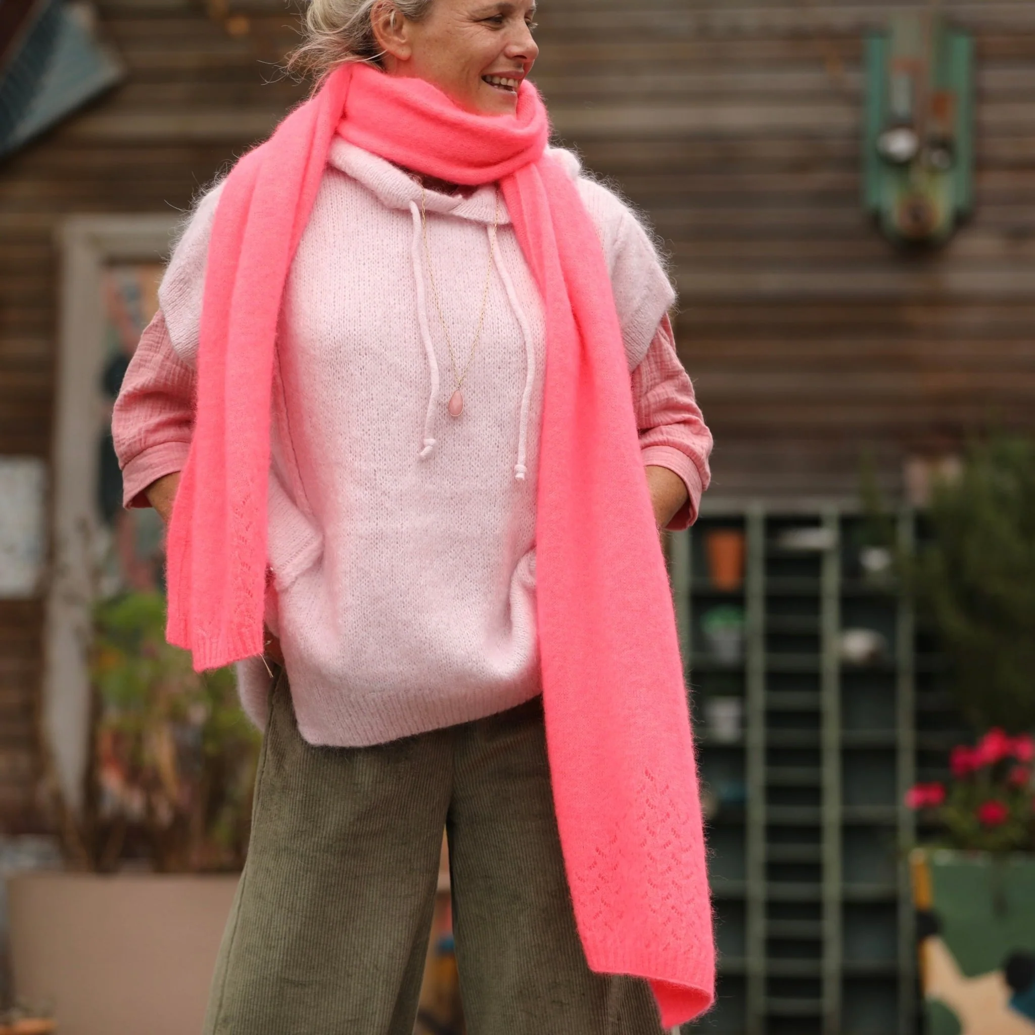 Echarpe Zénia - Rose fluo - Image 13