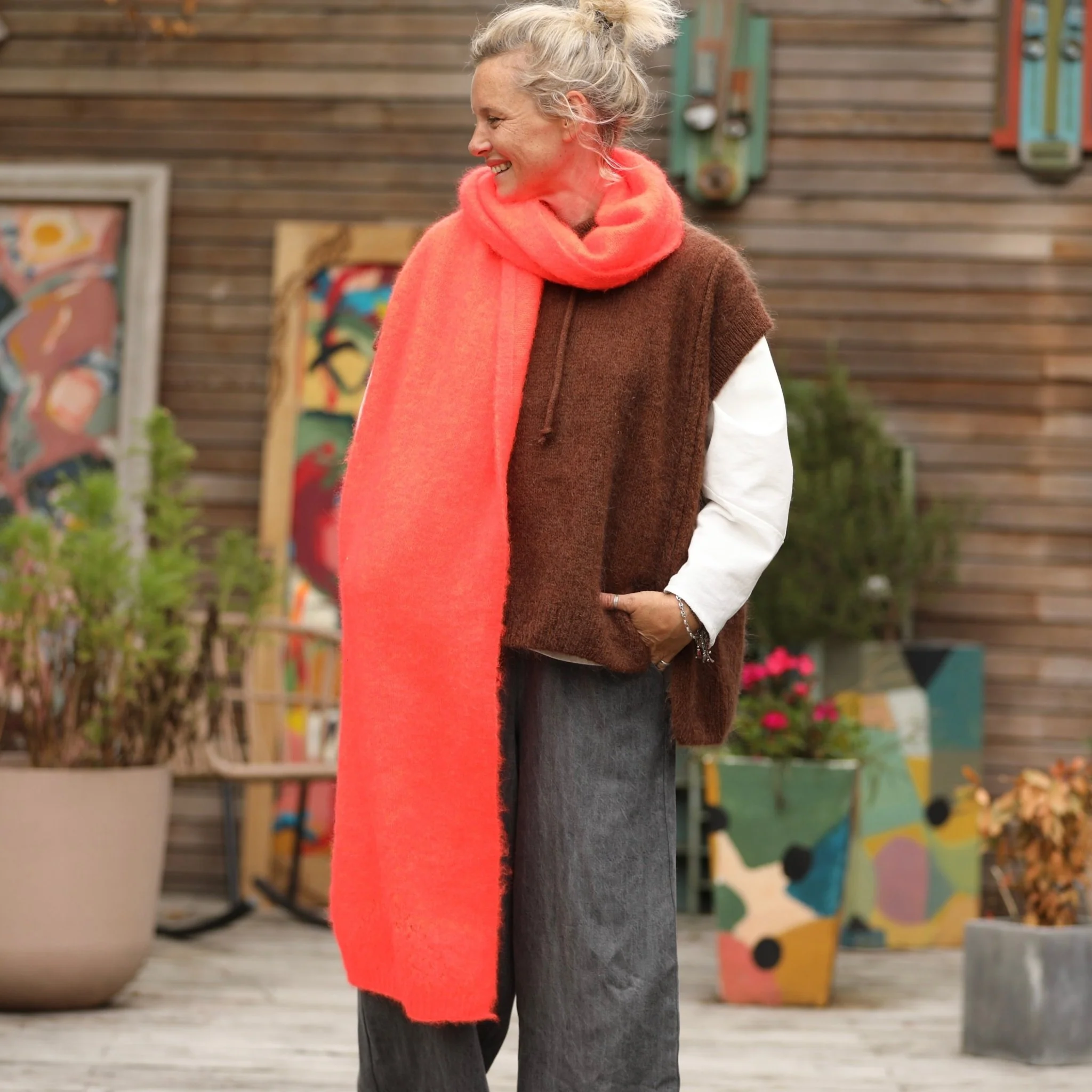 Echarpe Zénia - Orange vif - Image 3