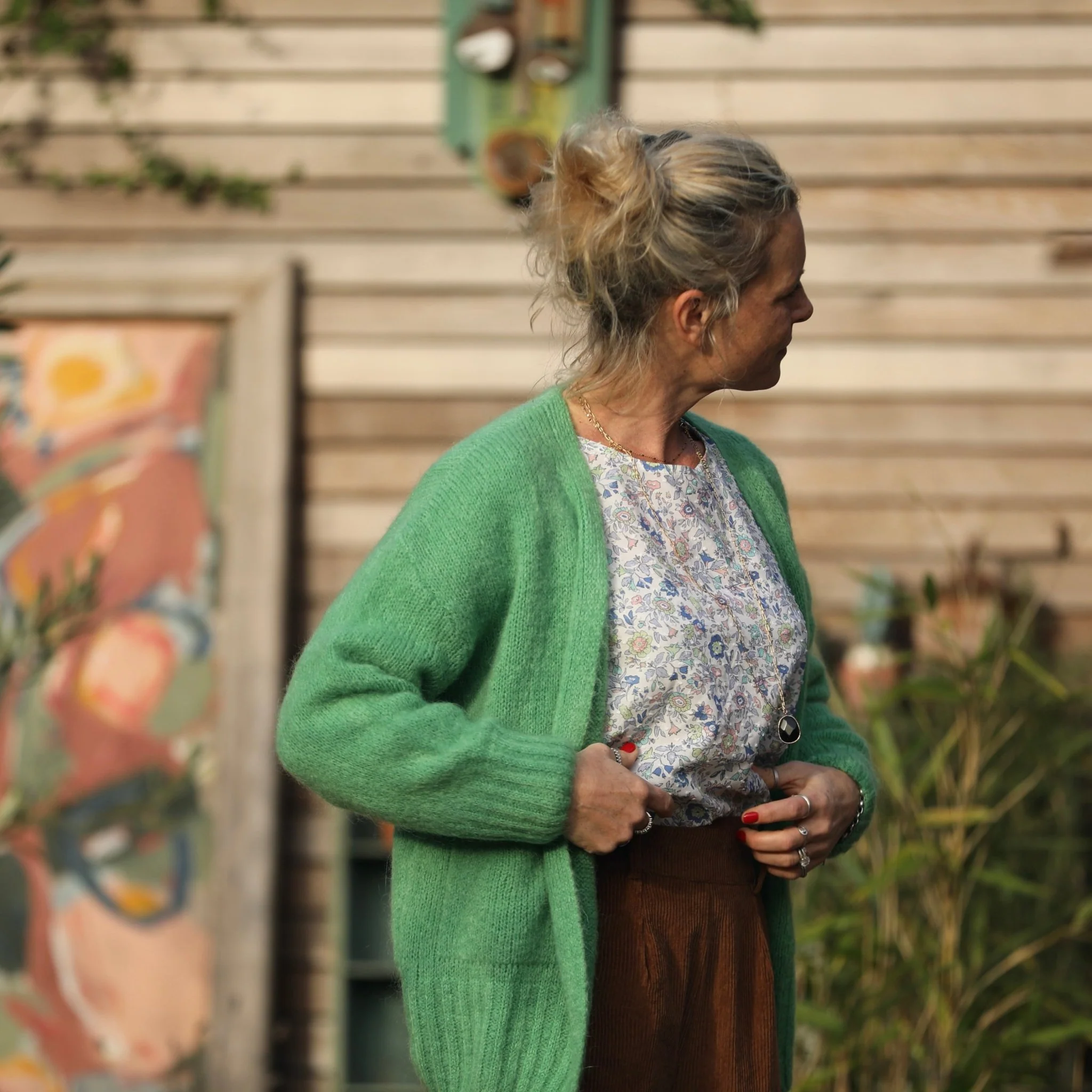 Gilet Augustine vert printemps - Image 3
