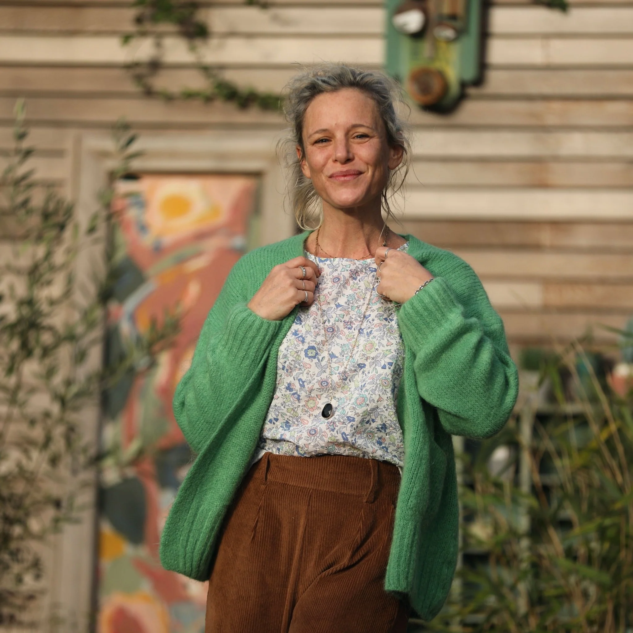 Gilet Augustine vert printemps - Image 5