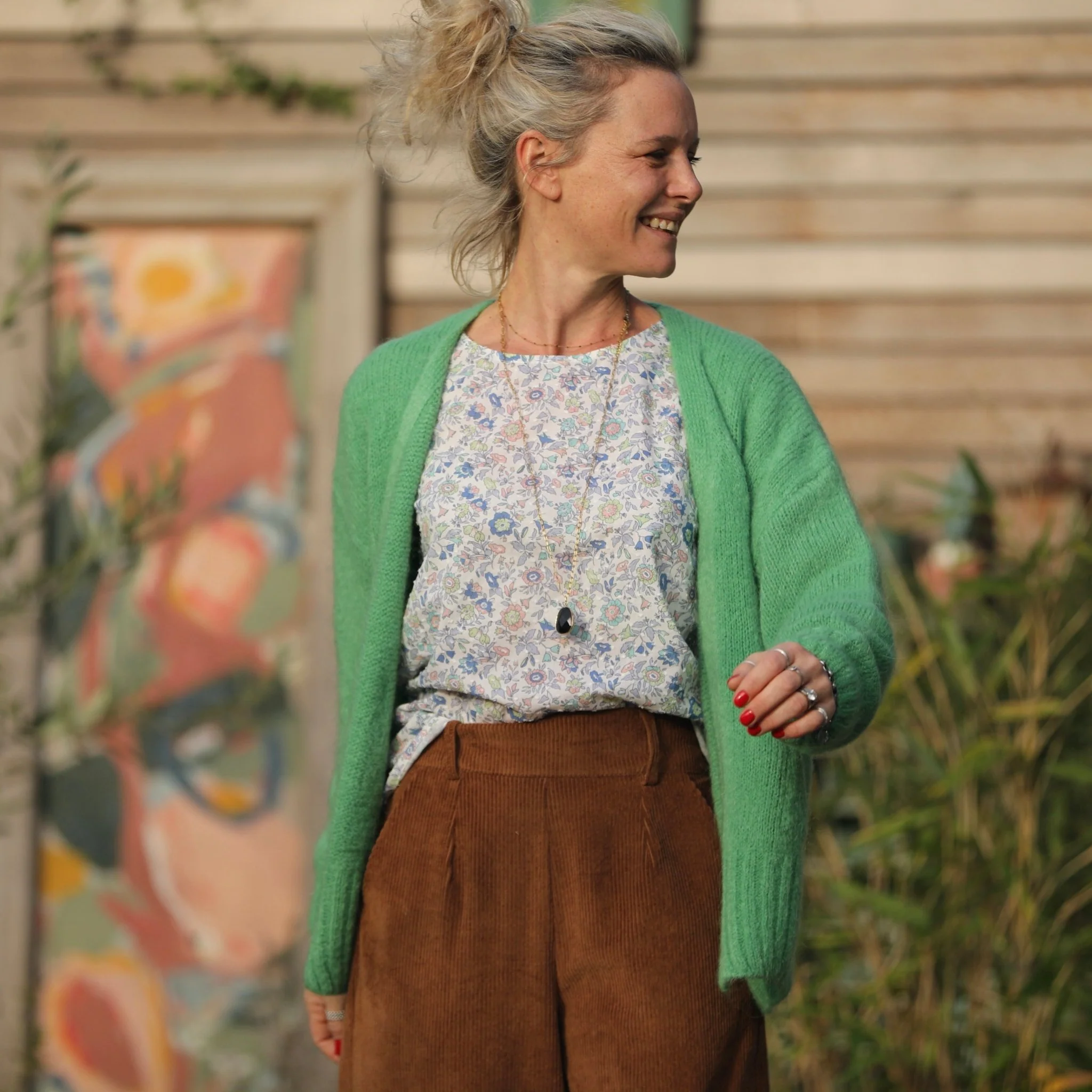 Gilet Augustine vert printemps - Image 6