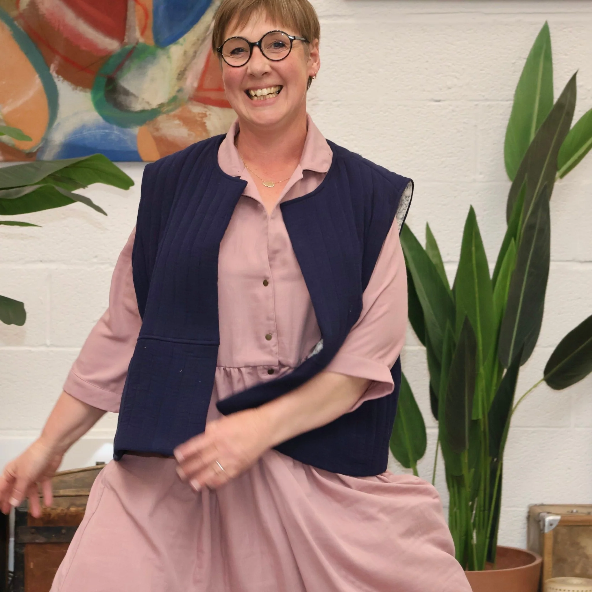 Gilet Basile en jean bleu matelassé - Image 6