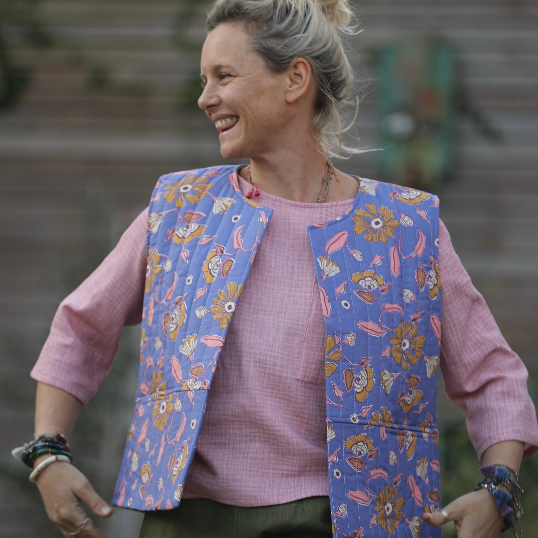 Gilet Basile matelassé en coton Éclat des Indes - Image 5