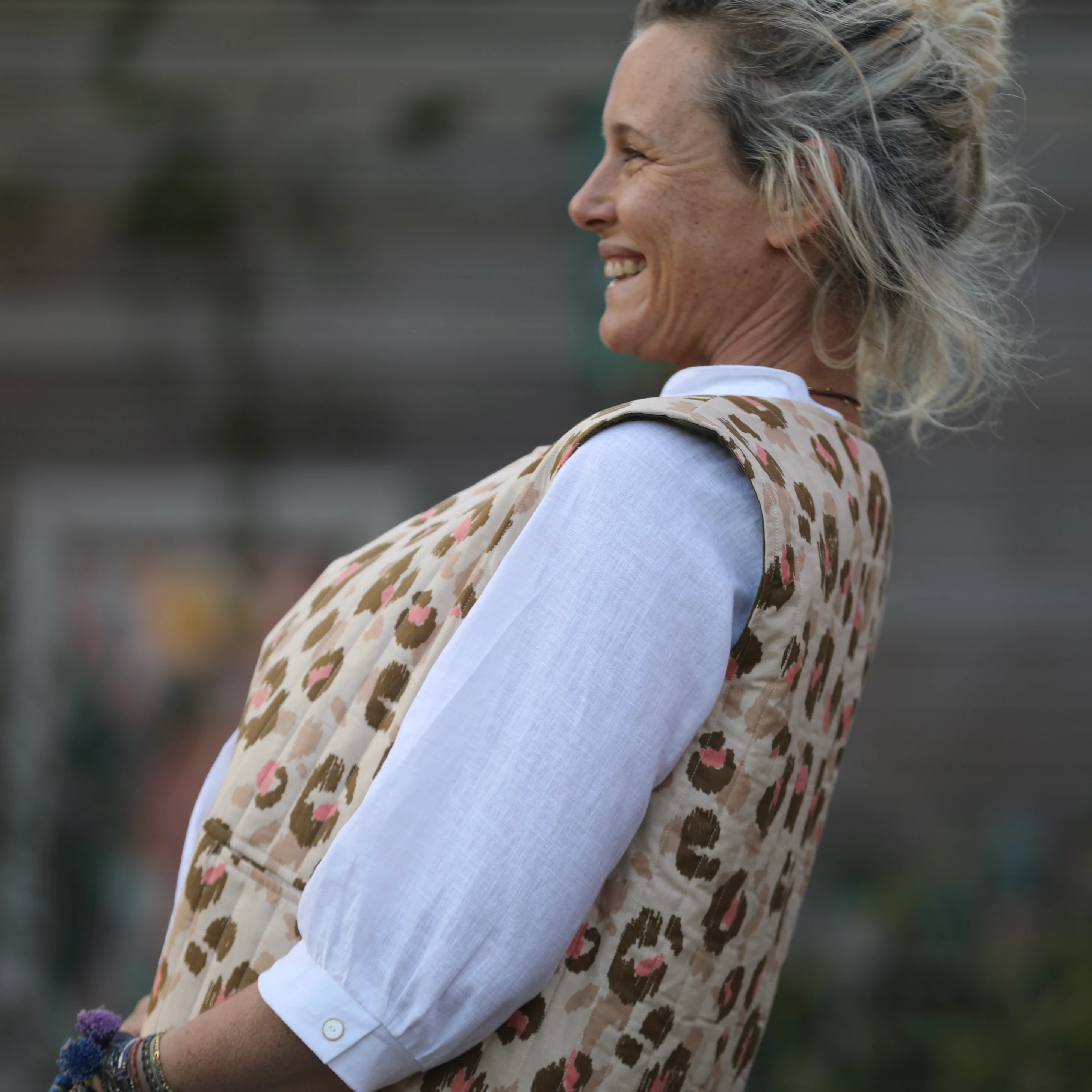 Gilet Basile matelassé en coton Instinct rosé - Image 5