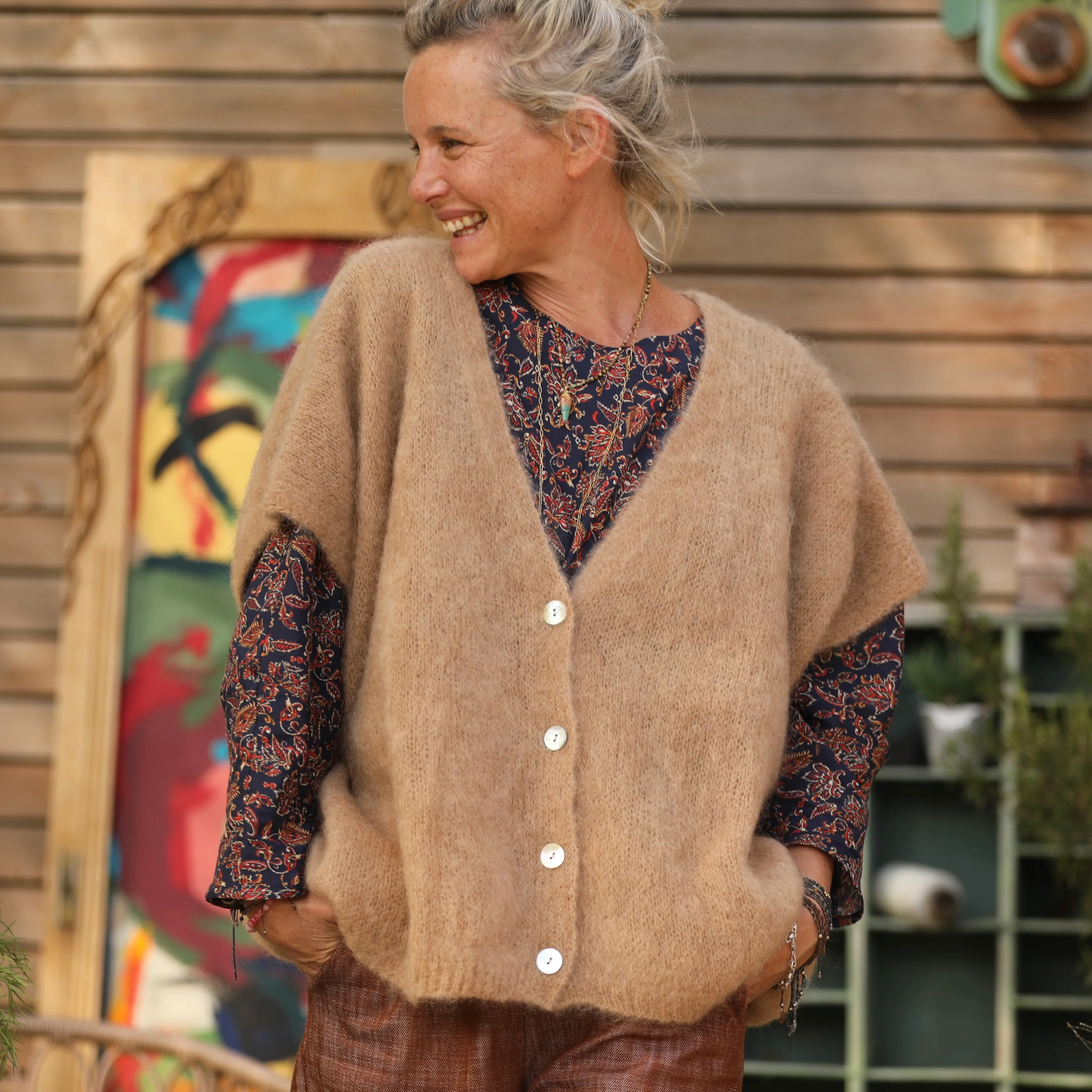 Gilet Cassiopé - Camel - Image 8