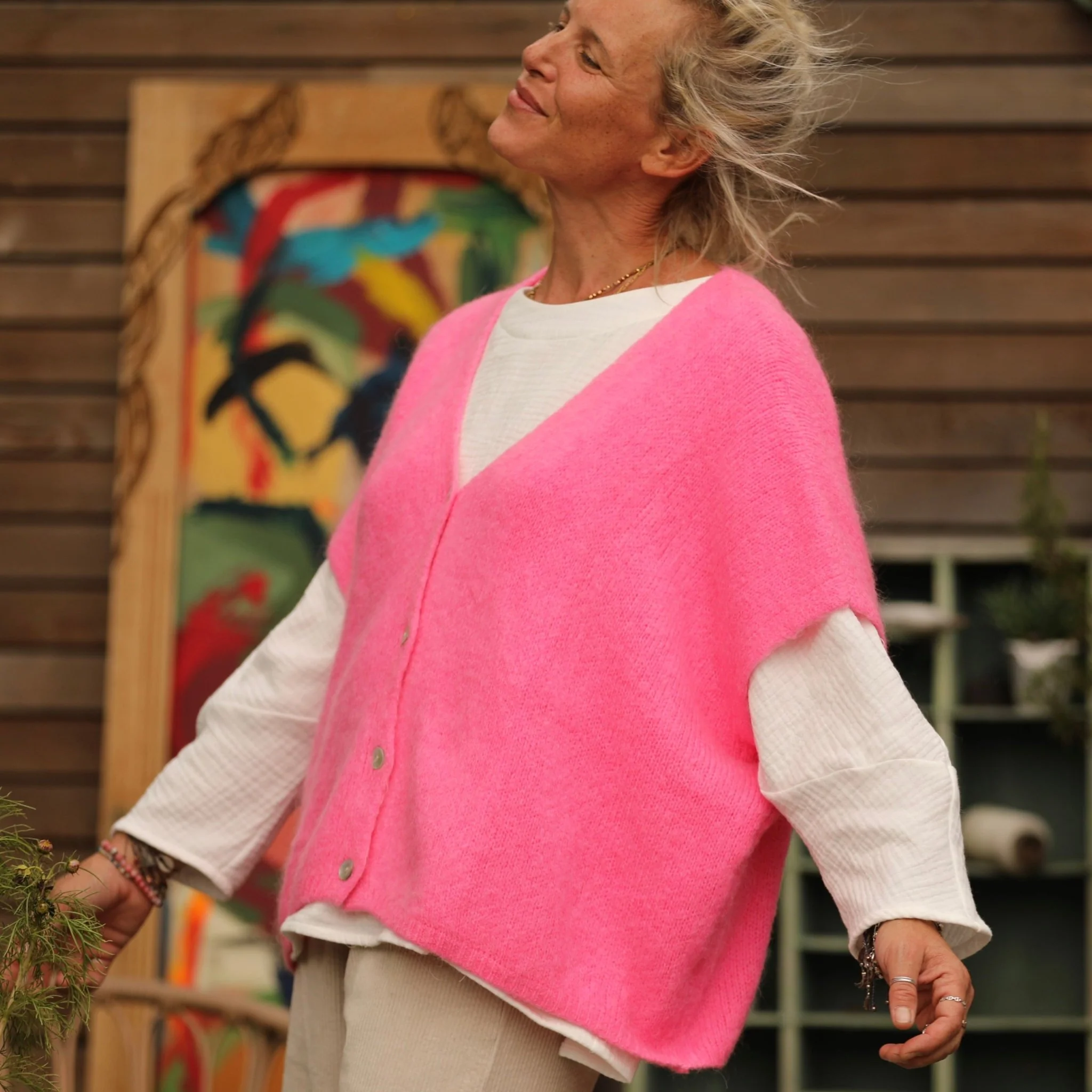 Gilet Claudia - Rose fluo - Image 6