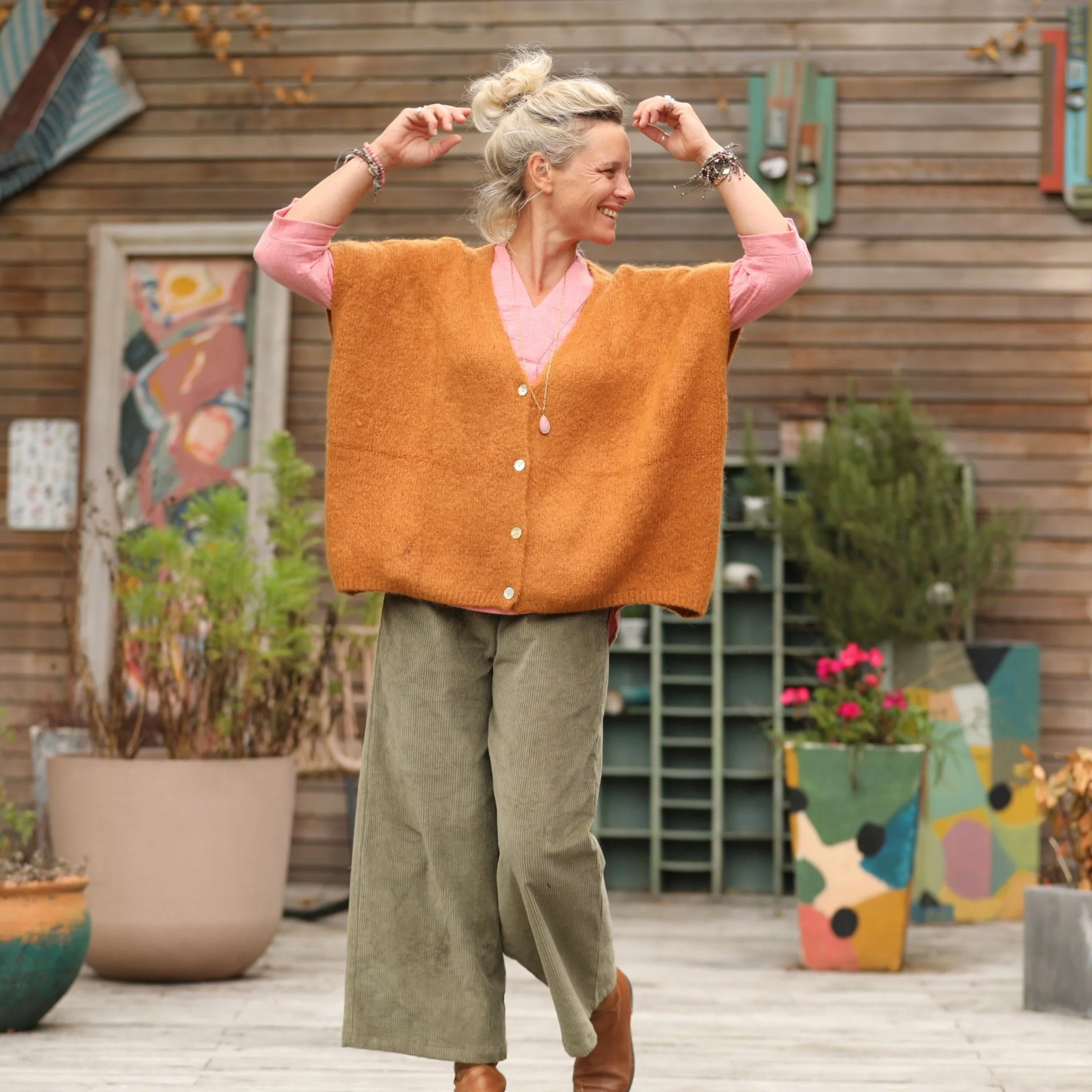 Gilet Claudia - Safran - Image 3