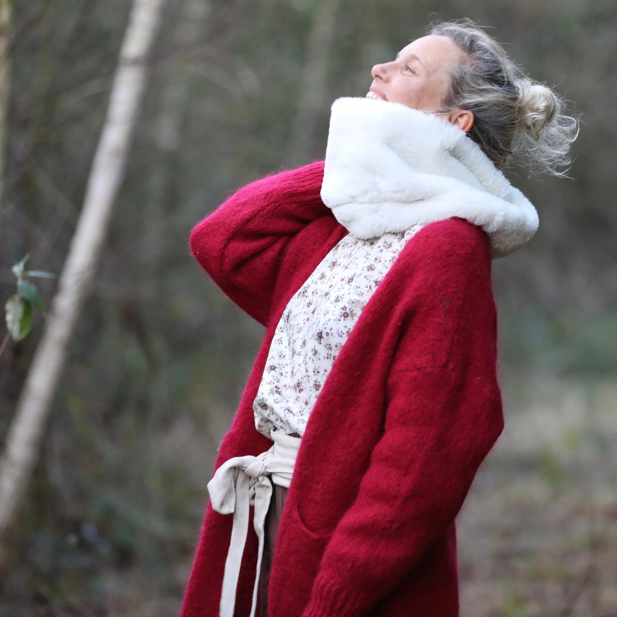 Gilet Naïs - Rouge carmin - Image 5