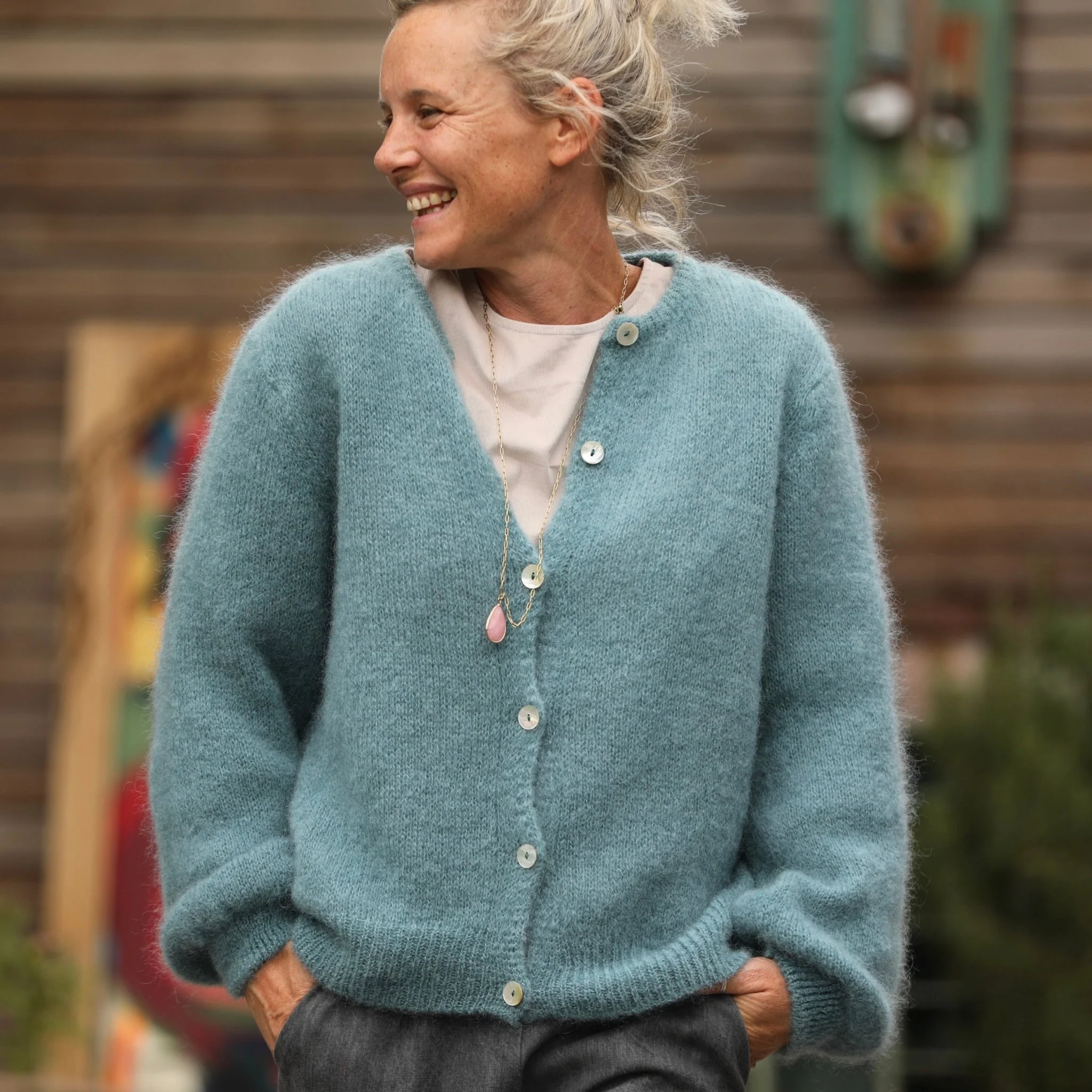 Gilet Sélène - Bleu céladon - Image 7