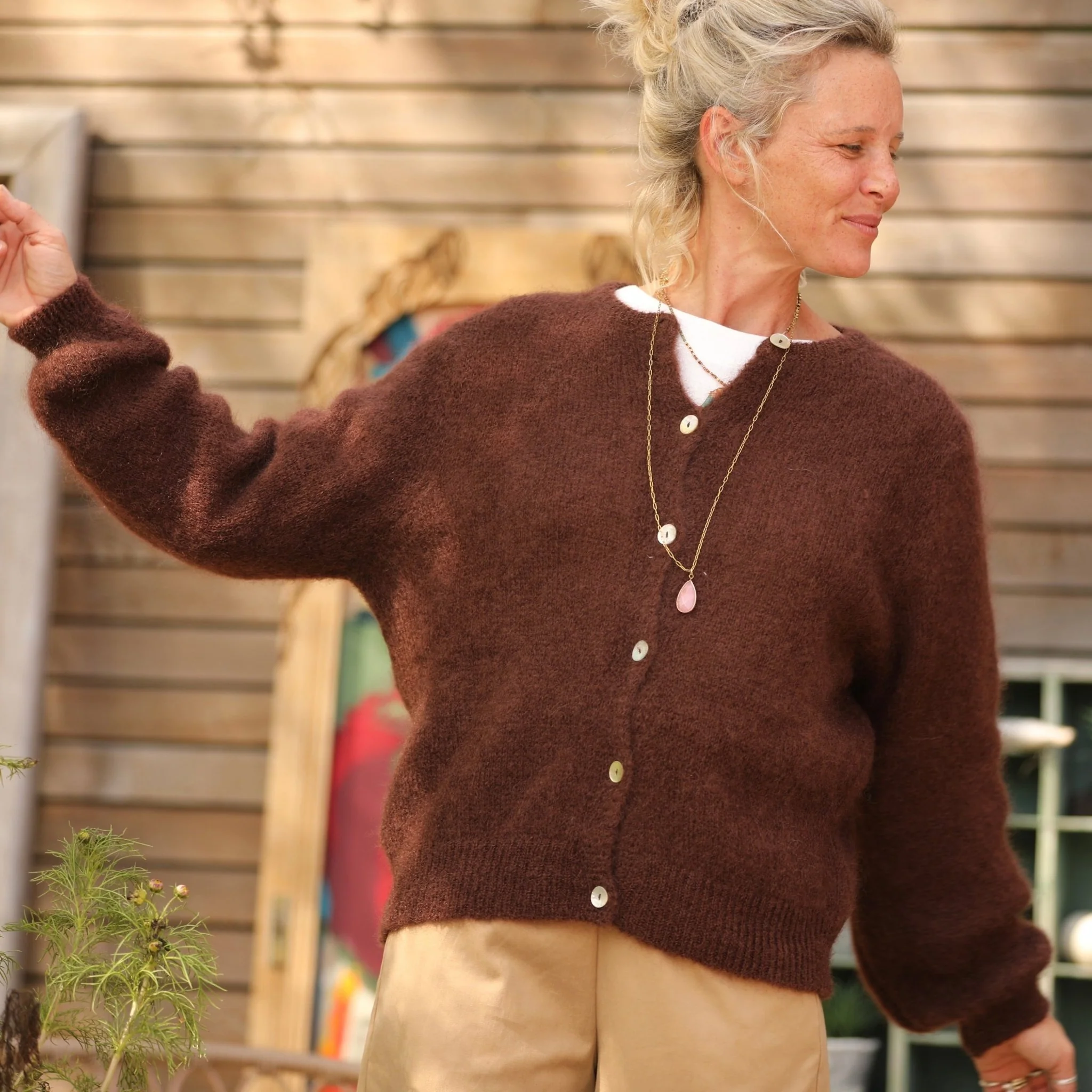 Gilet Sélène -Chocolat - Image 2