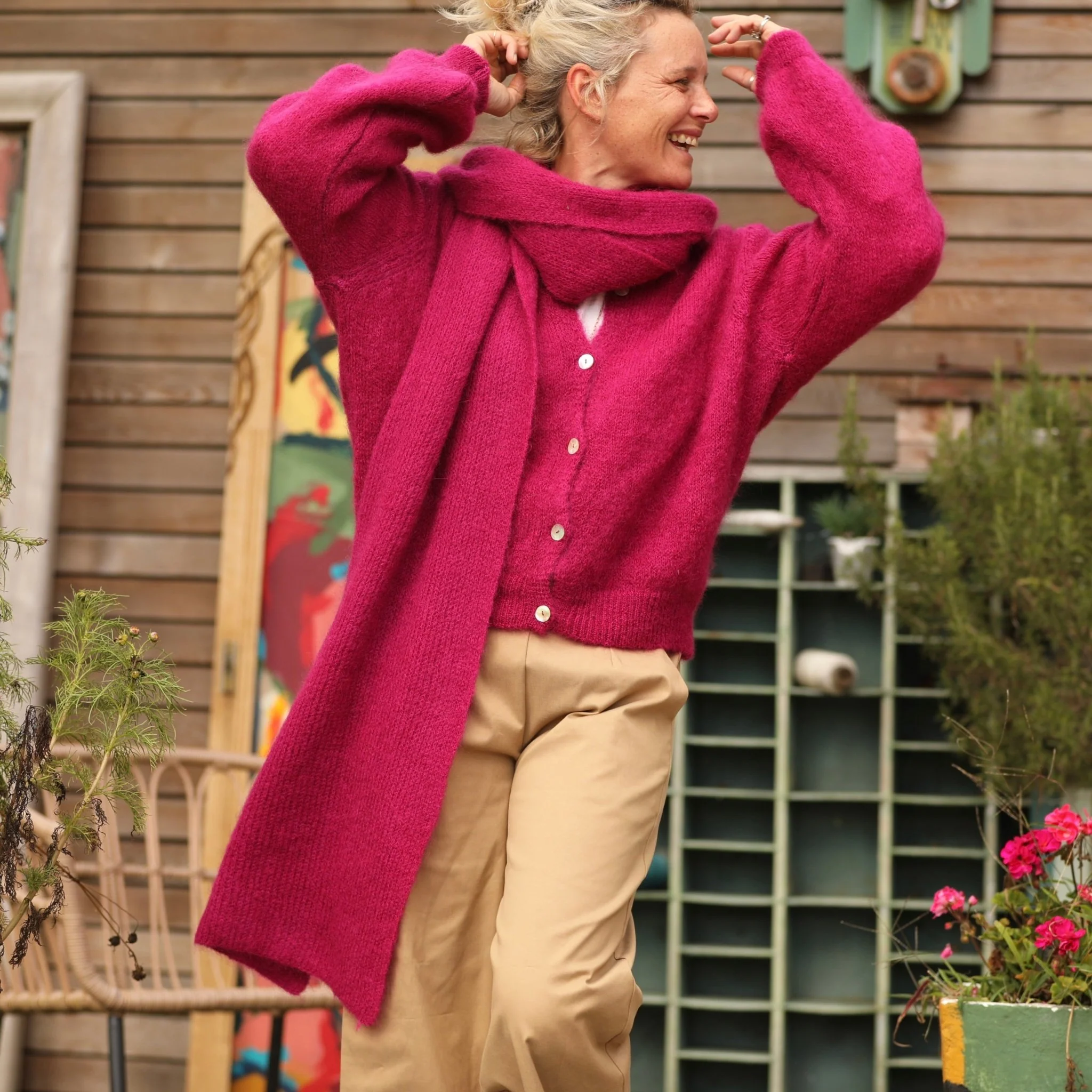 Gilet Sélène -Framboise - Image 3