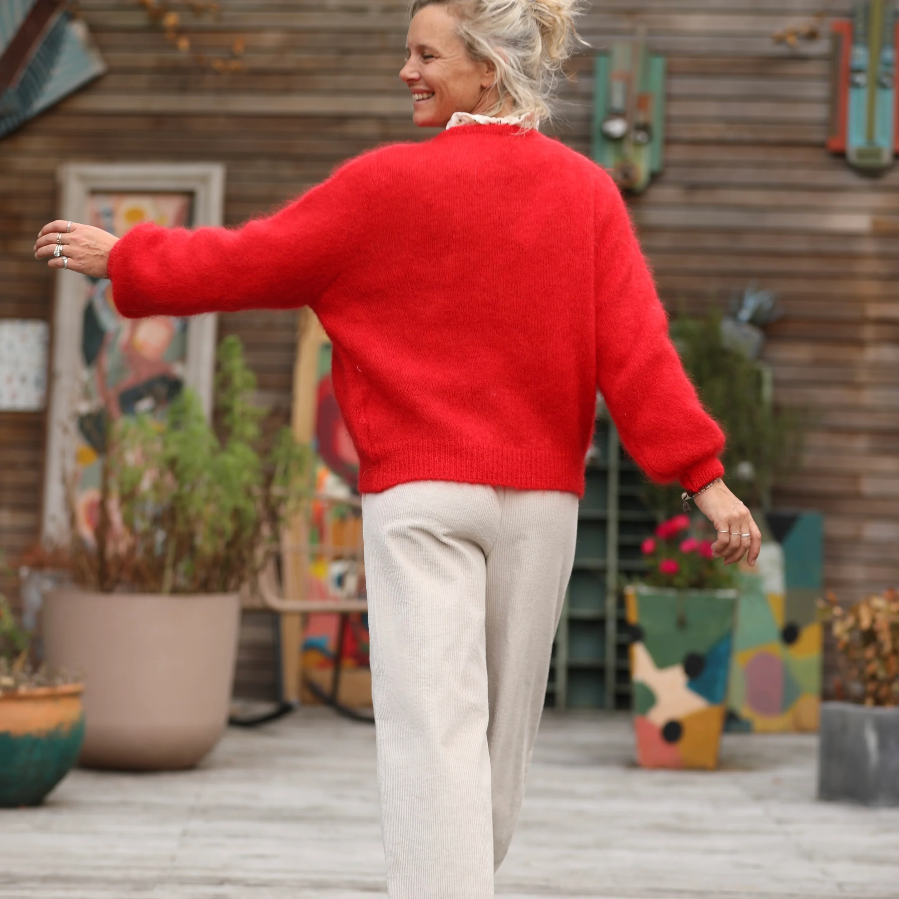 Gilet Sélène -Rouge éclat - Image 2