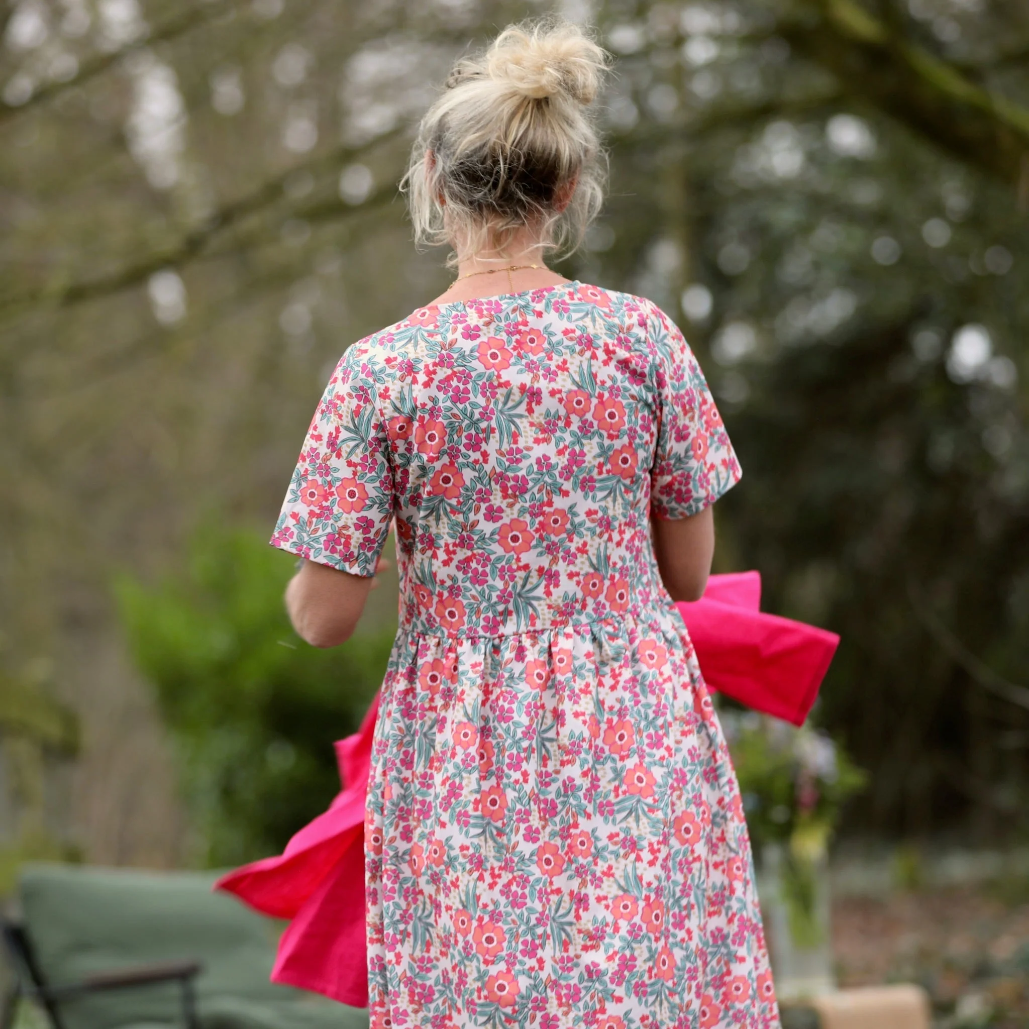Robe Juliette - Coton Capucine corail - Image 9