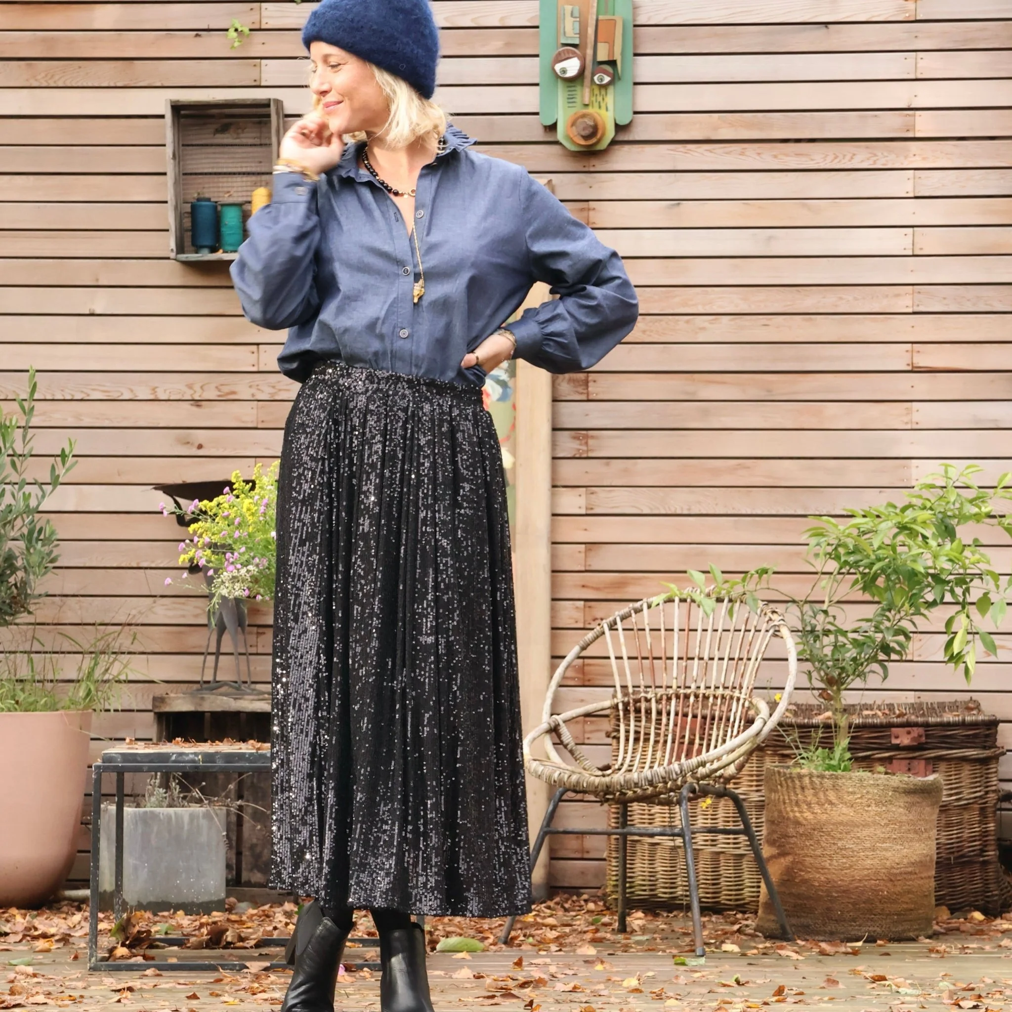 Jupe Amalia sequins noirs - Image 5