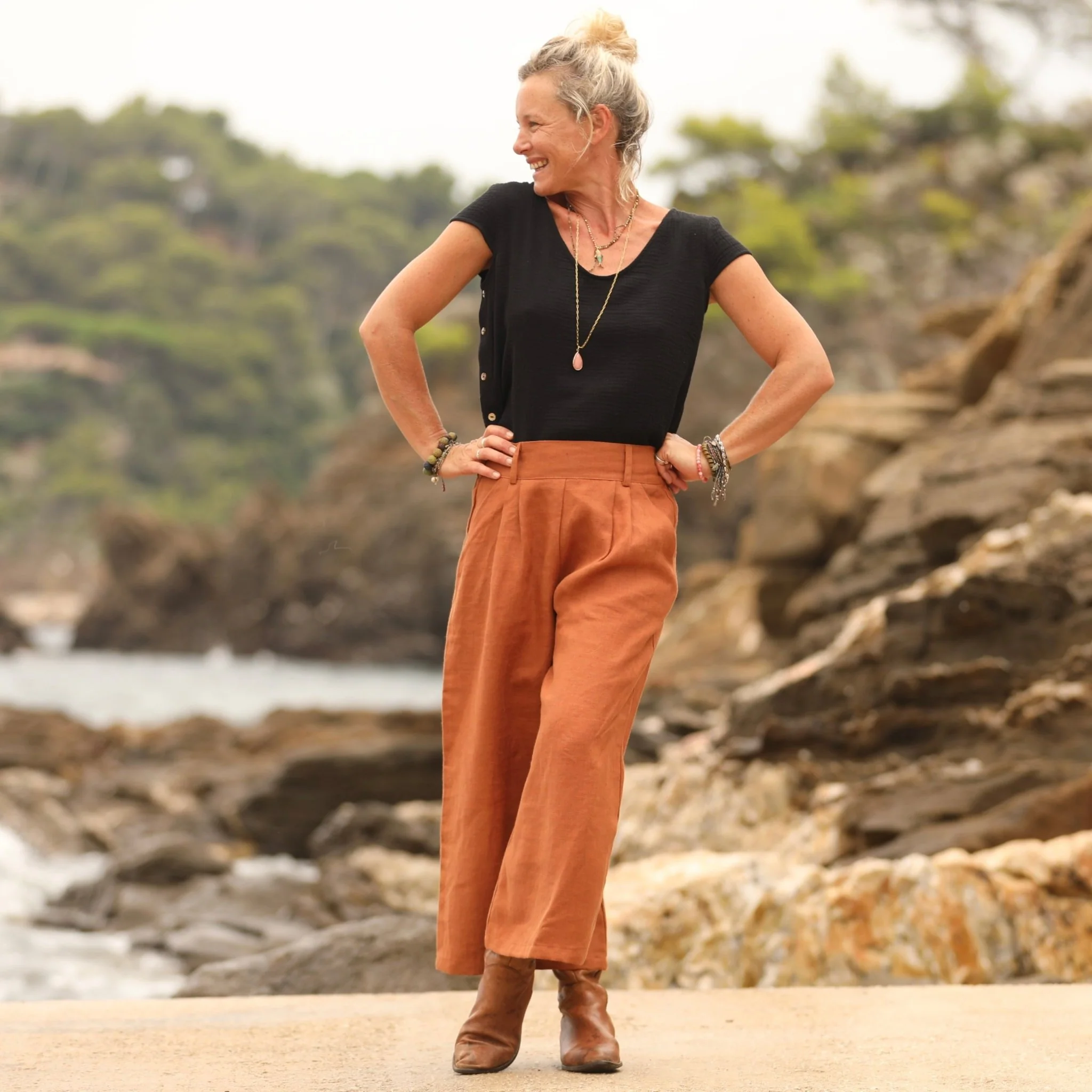 Jupe culotte Margot - lin écureuil - Image 5