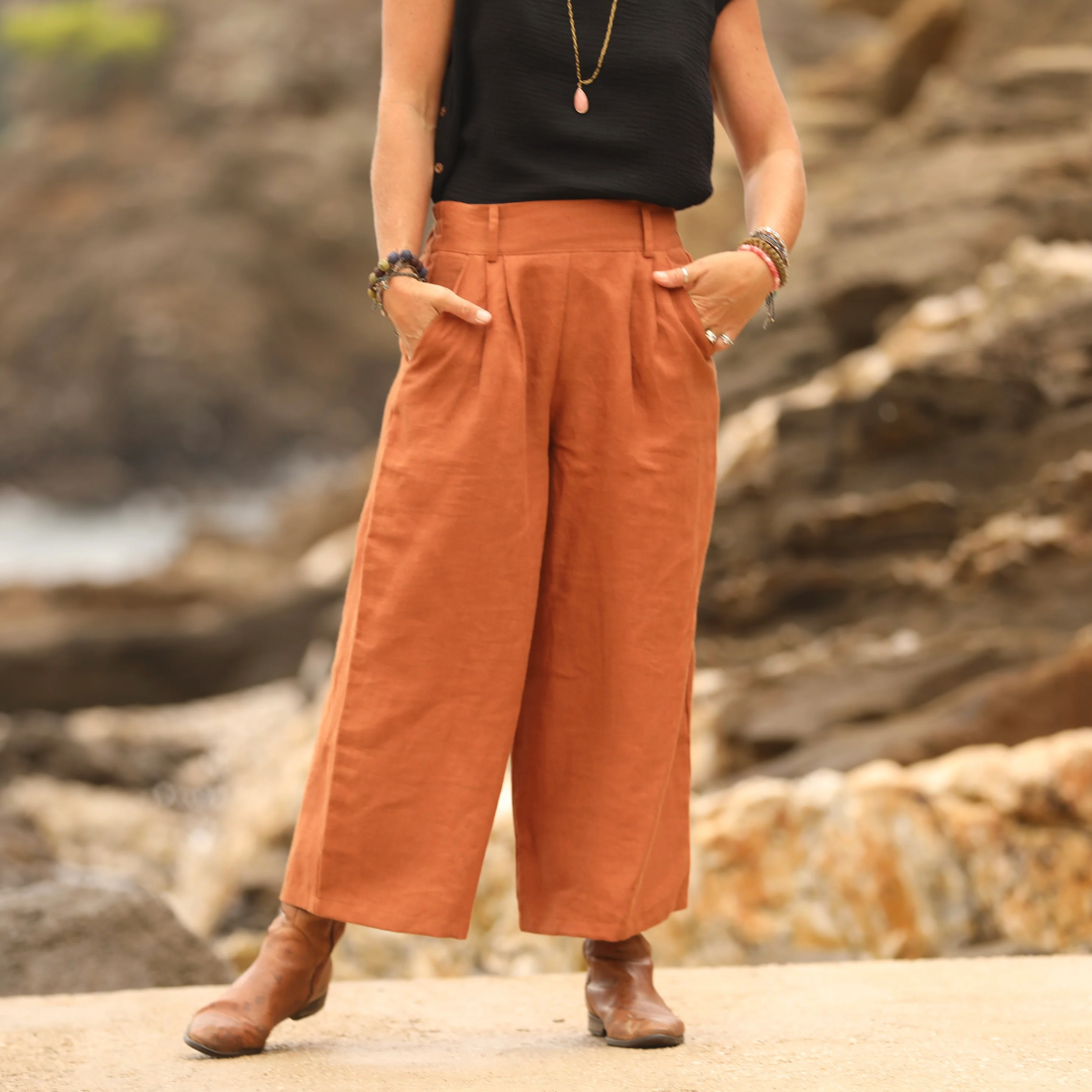 Jupe culotte Margot - lin écureuil - Image 6