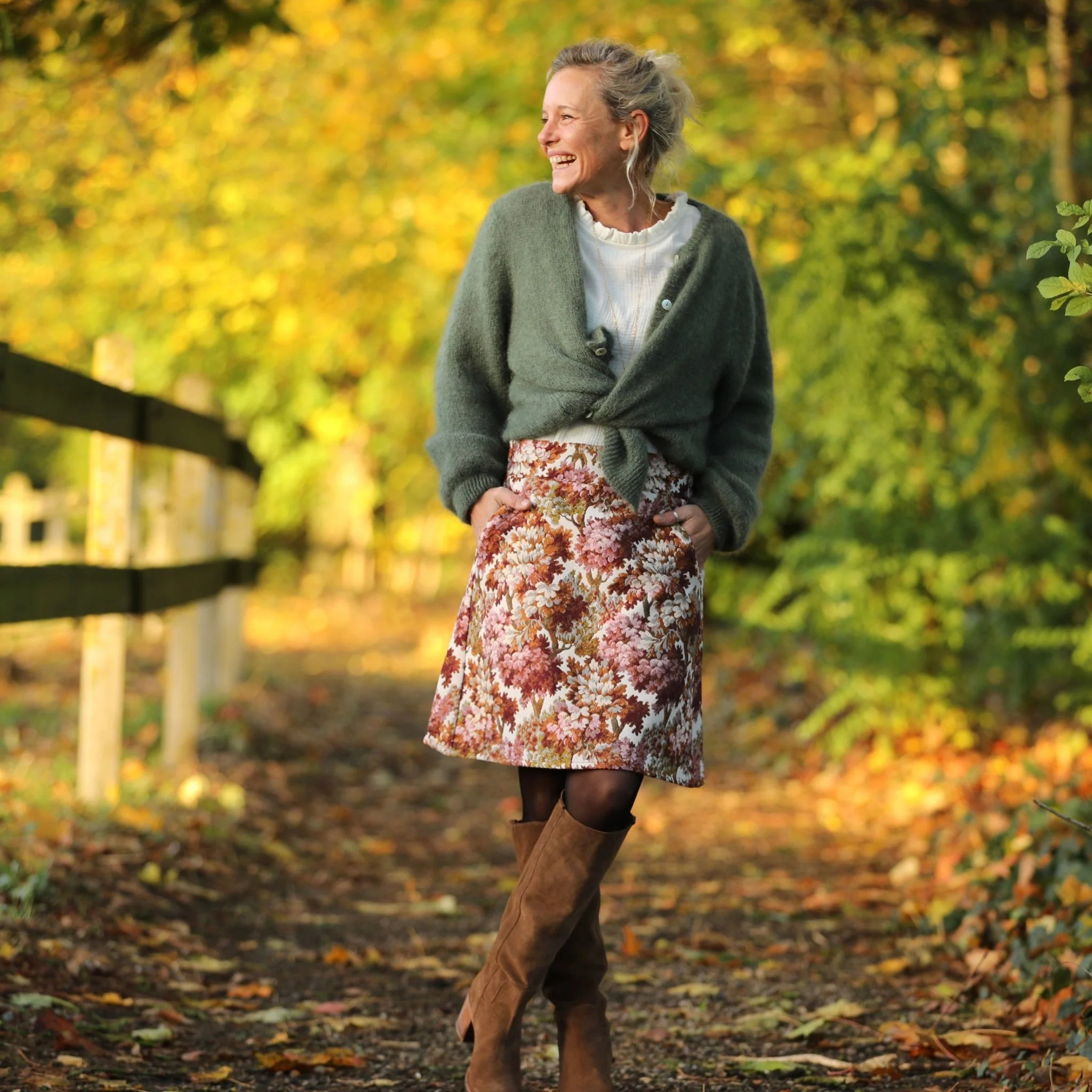 Jupe Maya - Jacquard Fleurs d'automne - Image 7
