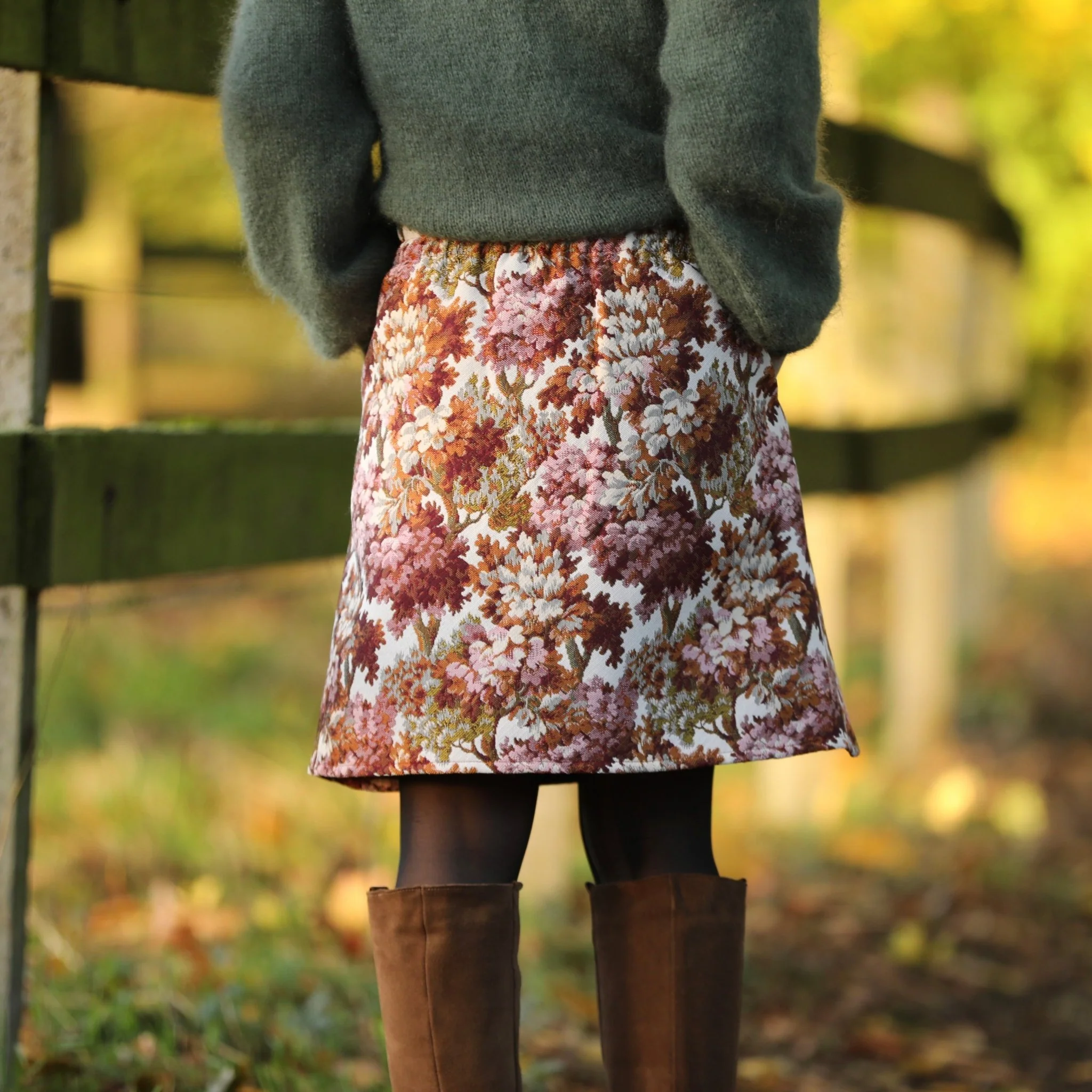 Jupe Maya - Jacquard Fleurs d'automne - Image 8