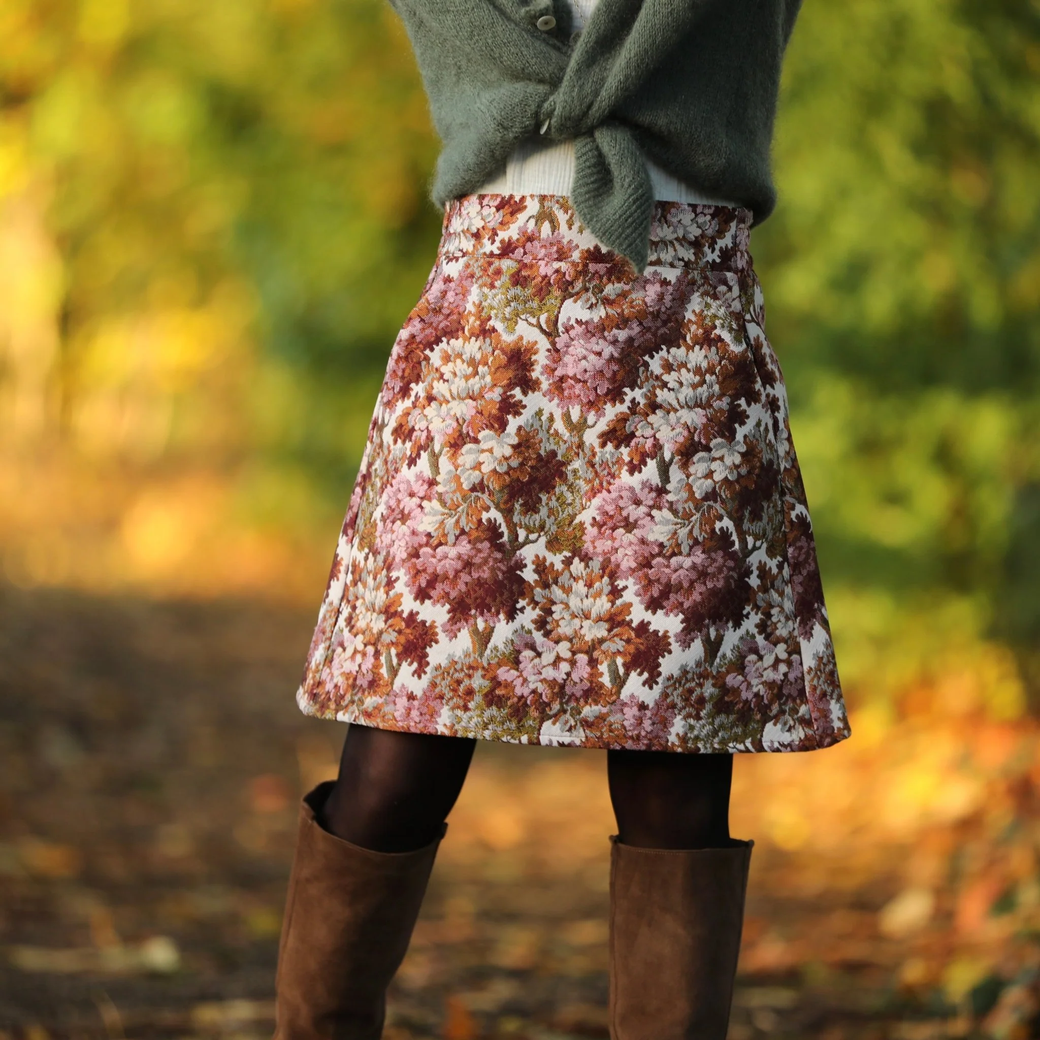 Jupe Maya - Jacquard Fleurs d'automne - Image 9