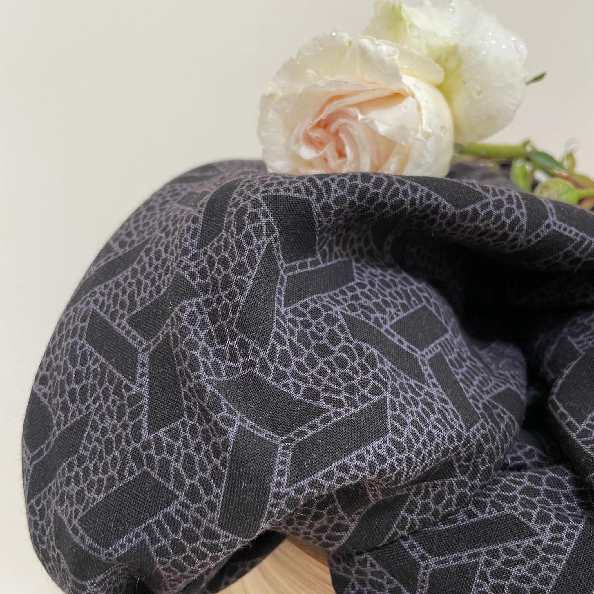 Jupe Rachelle viscose trapèze gris/noir - 1m de hauteur - Image 2