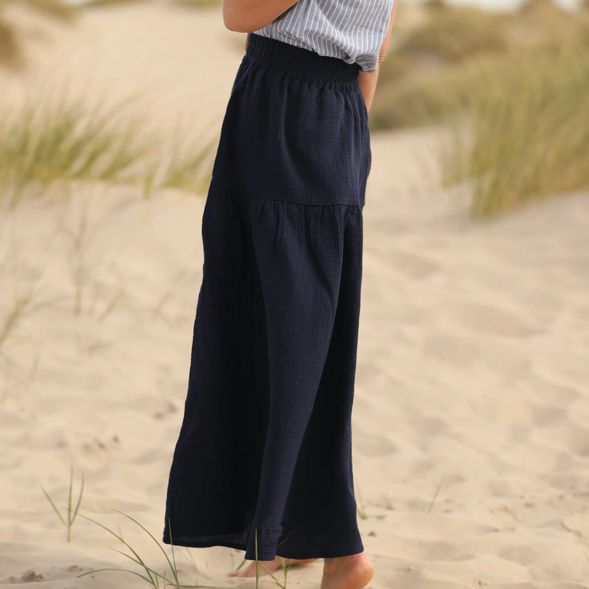 Jupe Sarah - double gaze de coton bleu nuit - Image 6